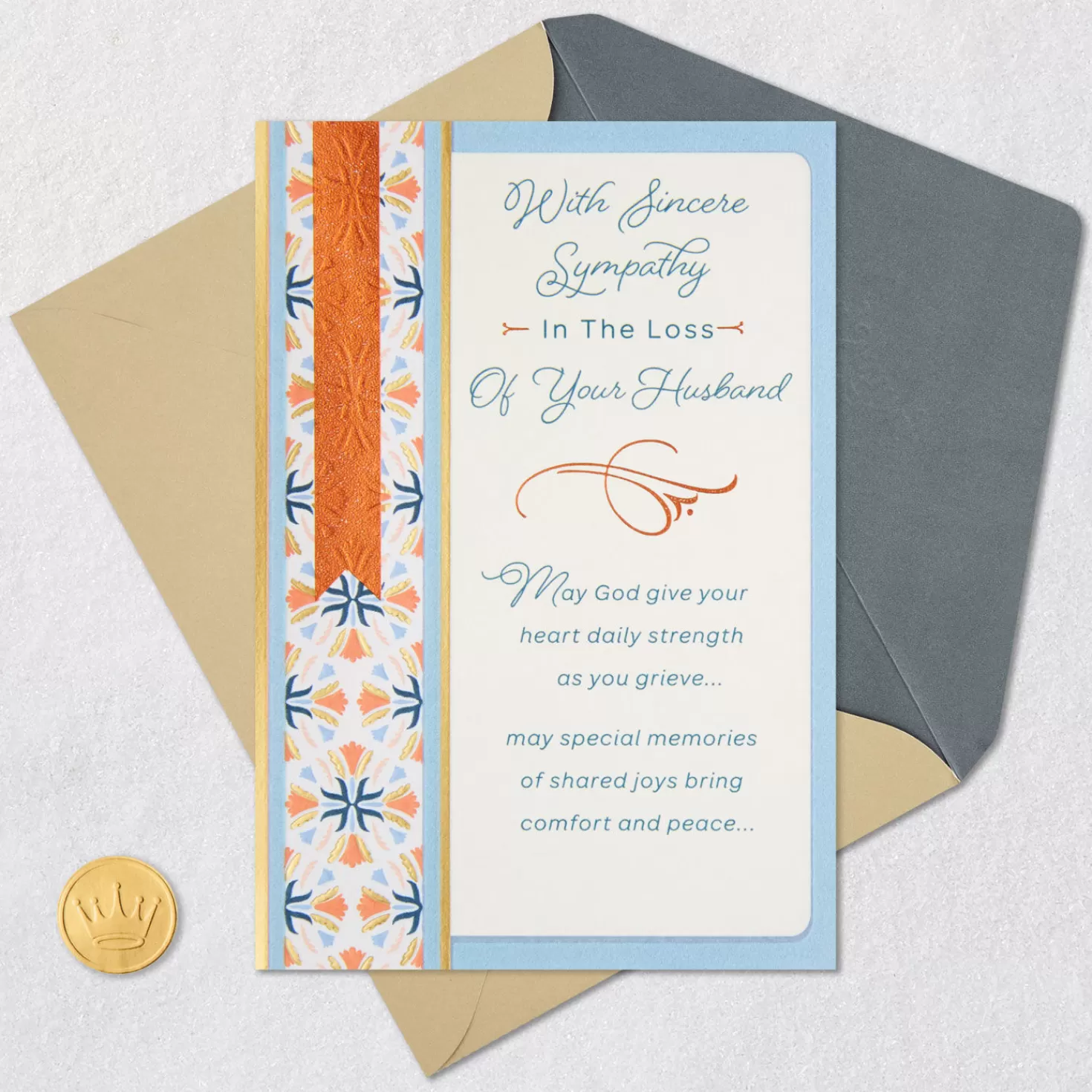 Clearance May God Give Your Heart Strength Sympathy Card For Loss Of Husband Sympathy