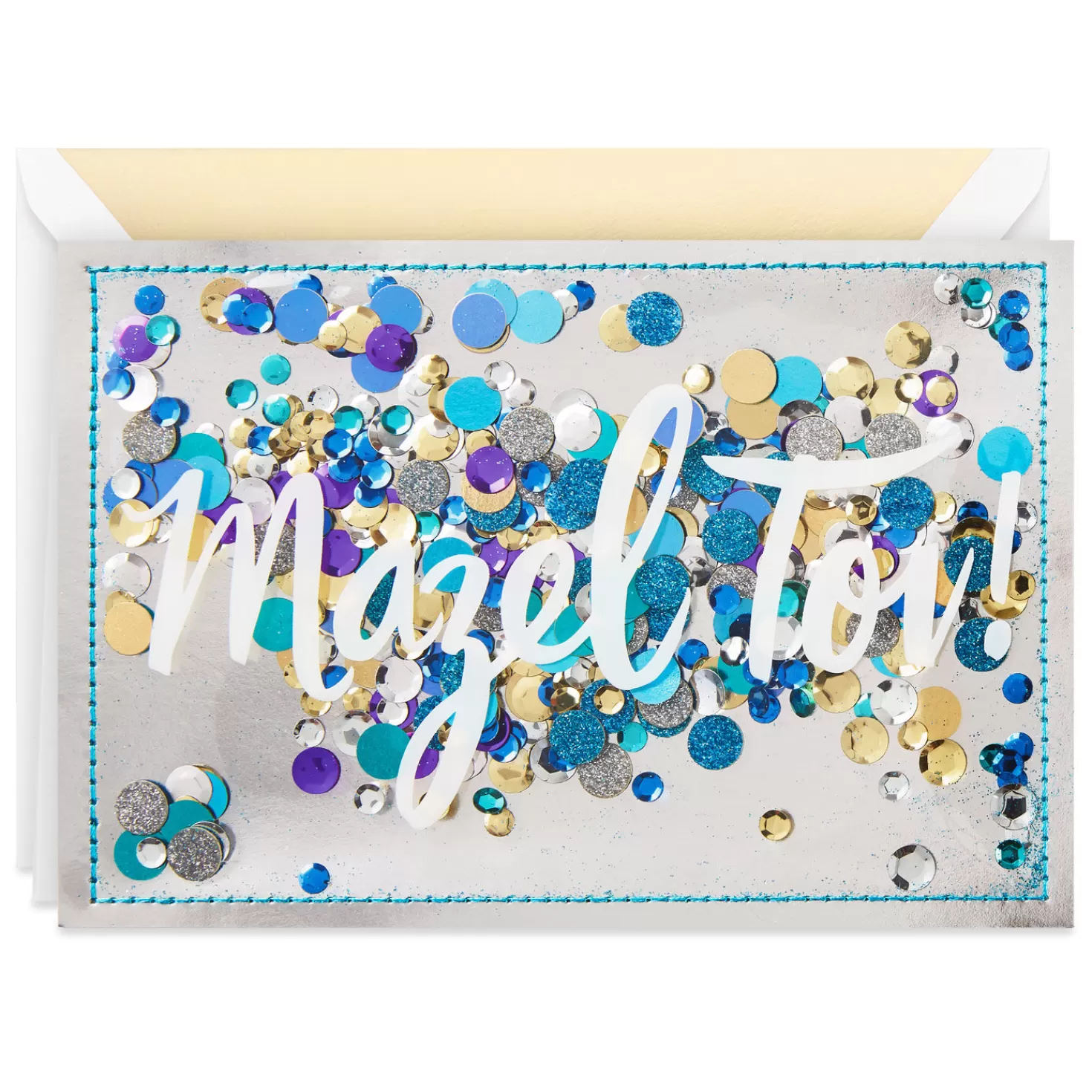 New Mazel Tov With Confetti Blank Congratulations Card Congratulations