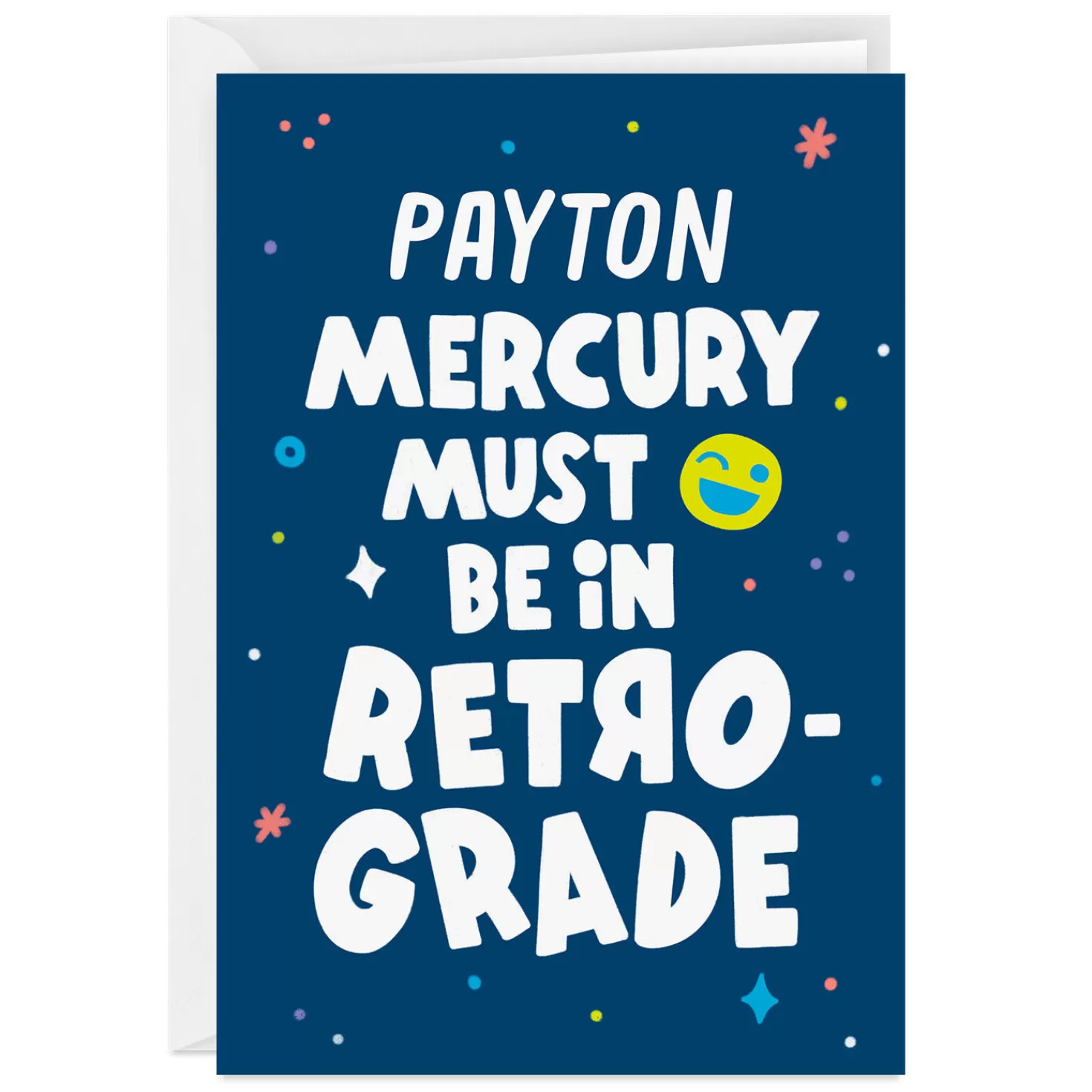 Online Mercury Retrograde Fun Folded Photo Card Encouragement