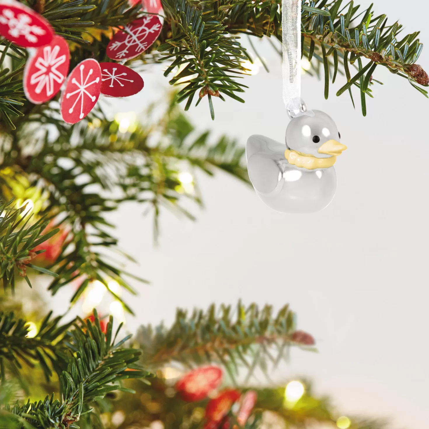 Baby>Hallmark Mini Lil' Duck Metal Ornament, 0.88"