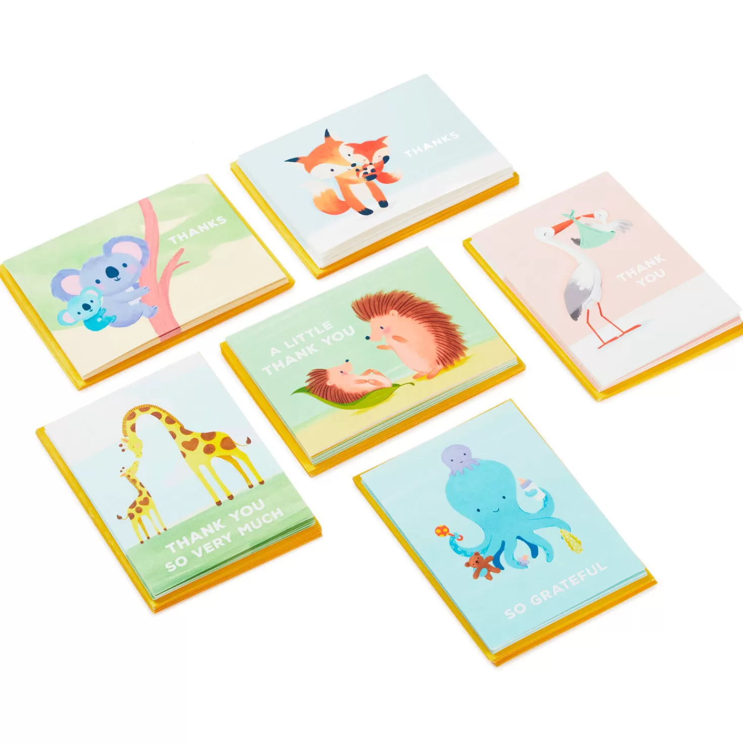 New Mom And Baby Animal Assortment Blank Thank-You Notes, Pack Of 48 Thank You