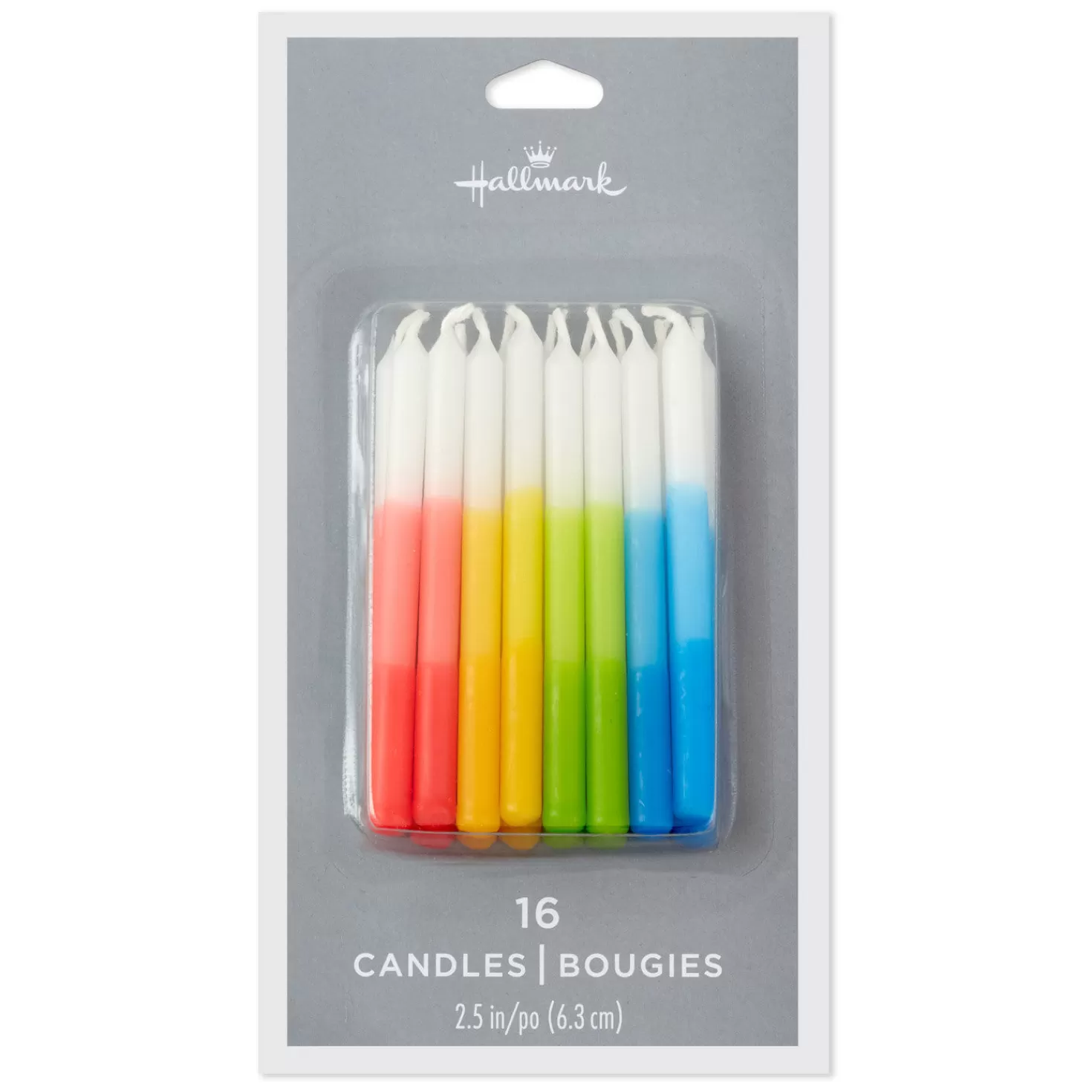 Birthday>Hallmark Multicolor Ombre Stripe Birthday Candles, Set Of 16