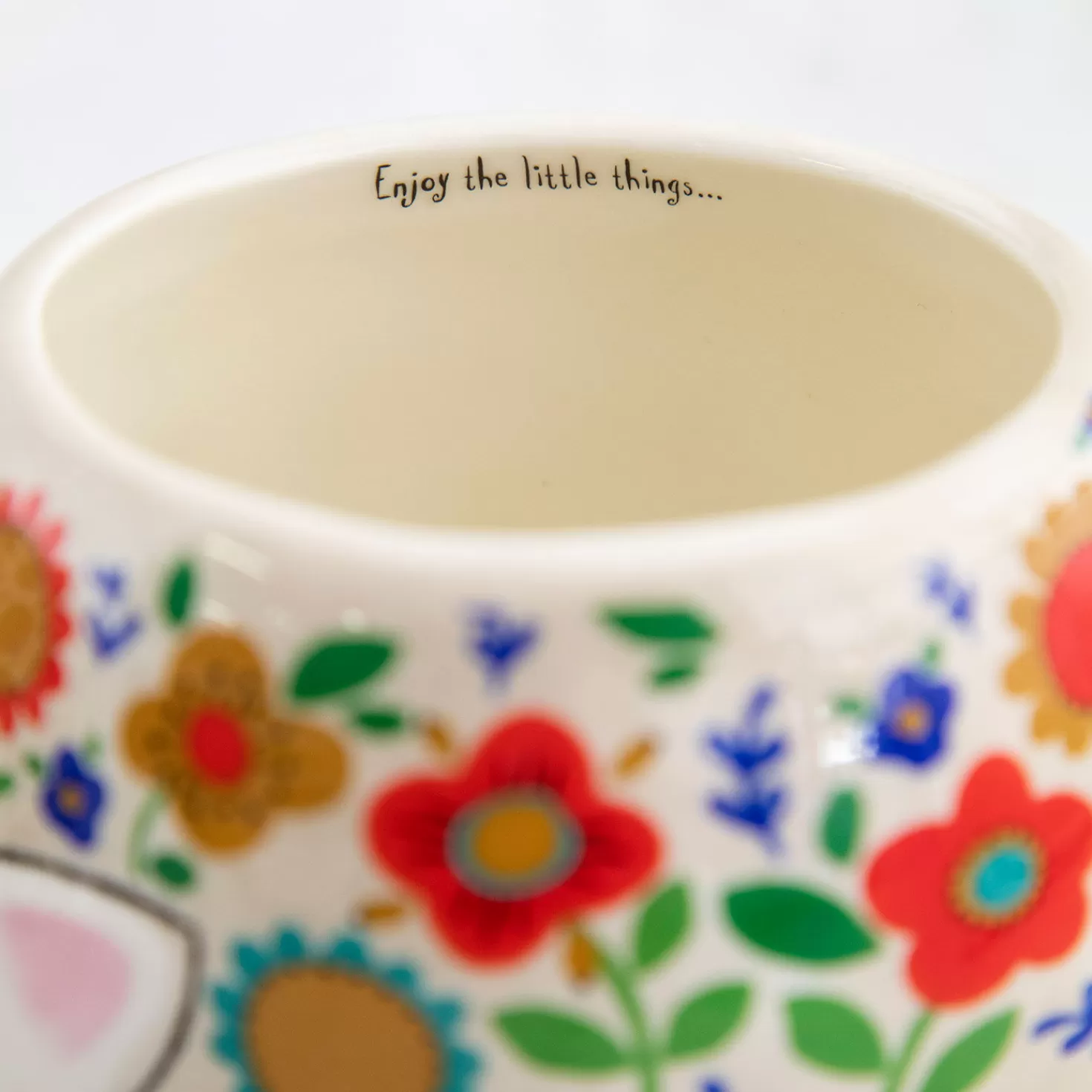 Shop Natural Life Floral Hedgehog Sculpted Folk Mug, 16 Oz. Encouragement