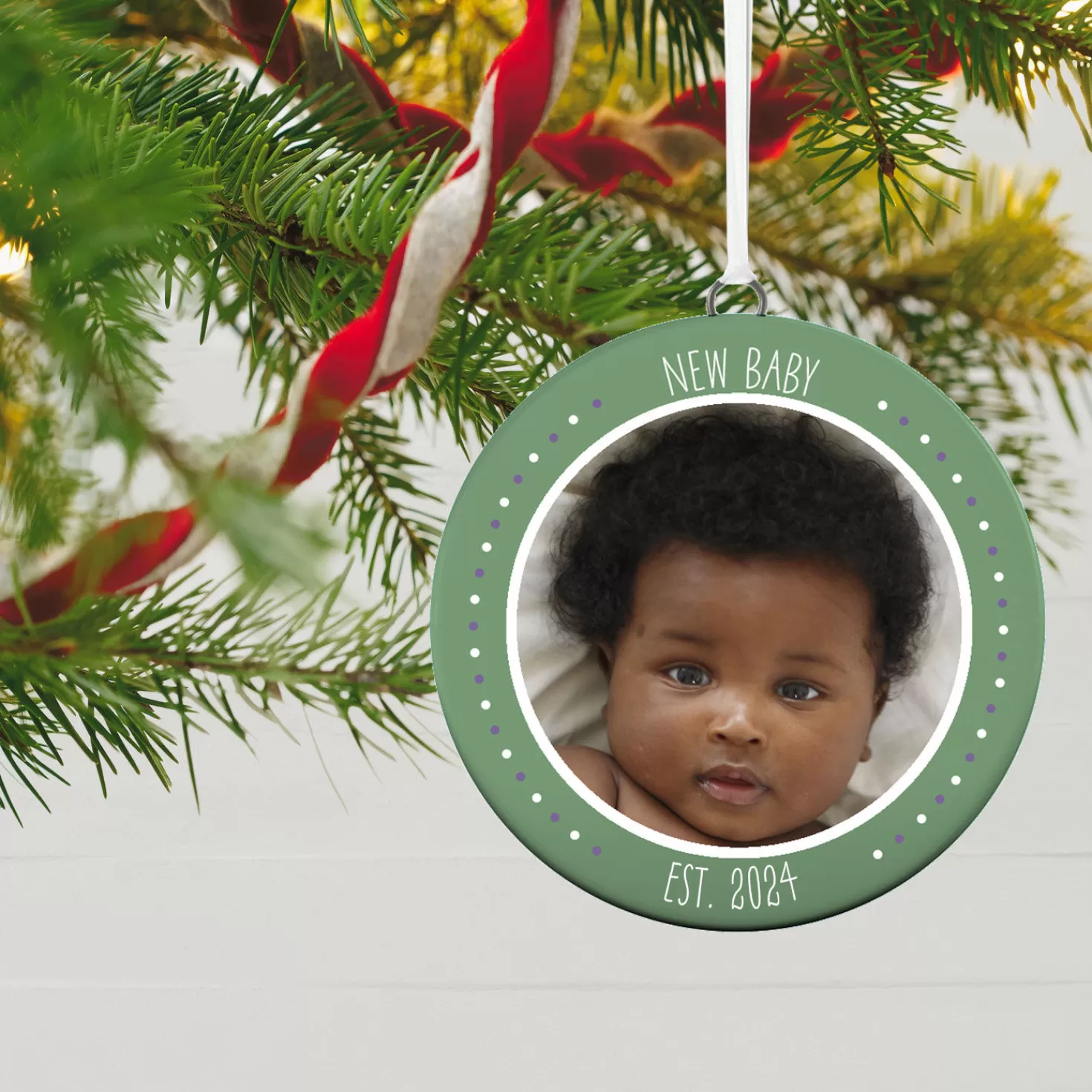 Baby>Hallmark New Baby Personalized Text And Photo Ceramic Ornament