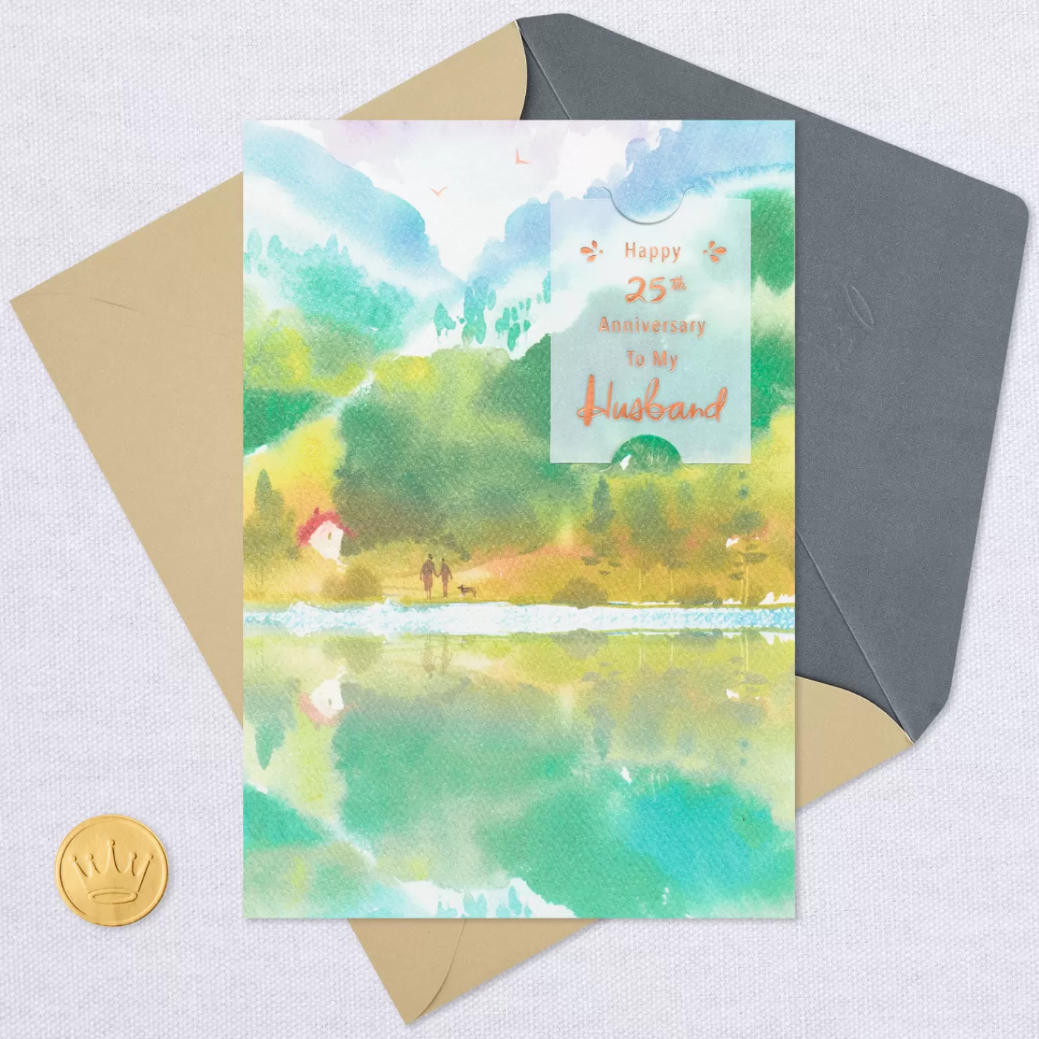 Anniversary>Hallmark No Place I'D Rather Be 25Th Anniversary Card For Husband