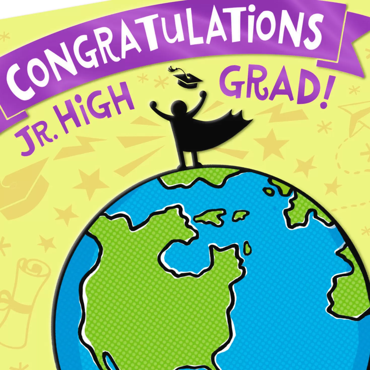 Clearance On Top Of The World! Junior High Graduation Card Graduation