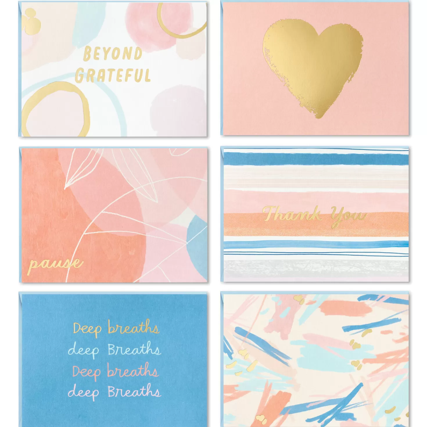 Clearance Painted Pastels Assorted Blank Note Cards, Box Of 24 Thank You