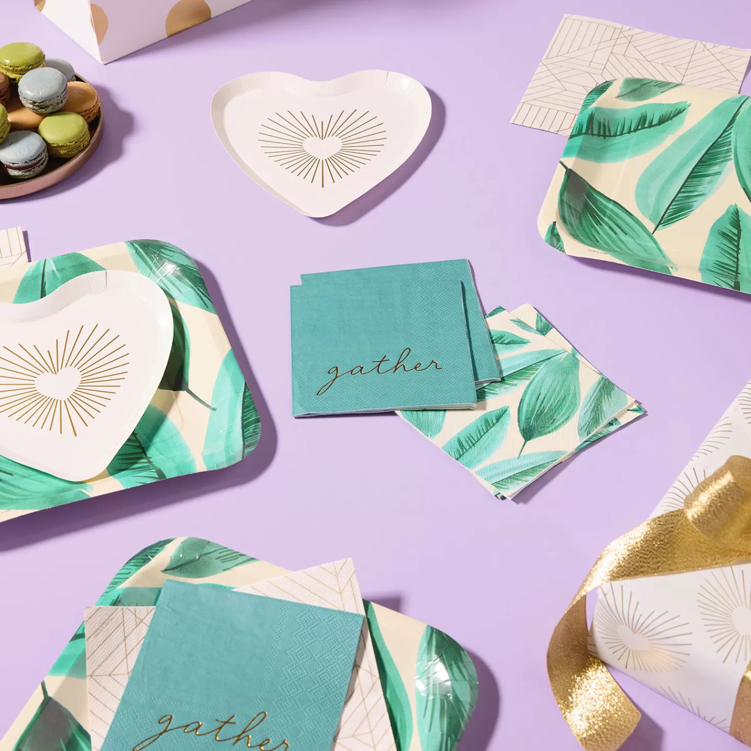 Outlet Palm Leaves Print Square Dinner Plates, Set Of 8 Wedding