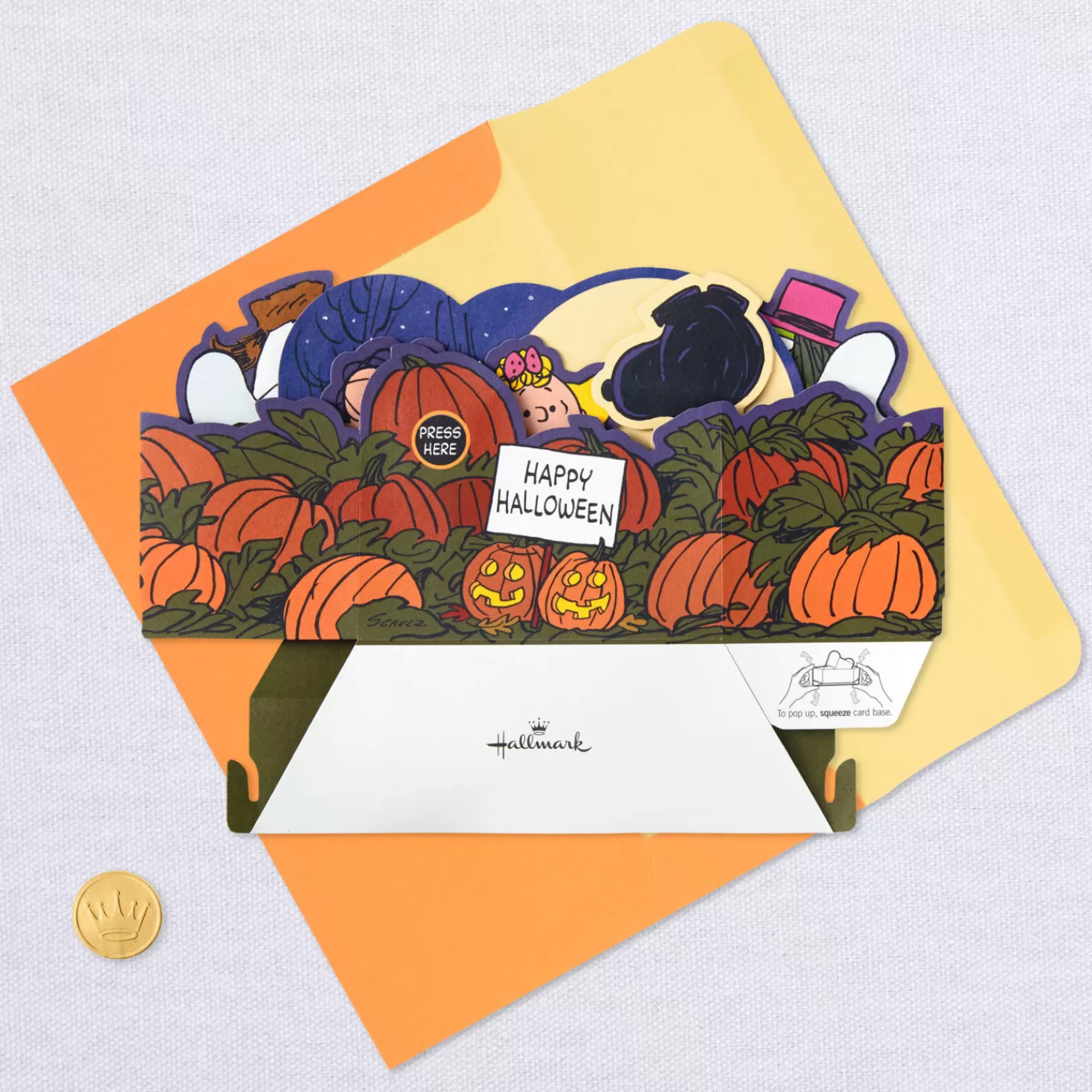 Halloween (10/31)>Hallmark Peanuts® Great Pumpkin 3D Pop-Up Halloween Card With Sound And Light