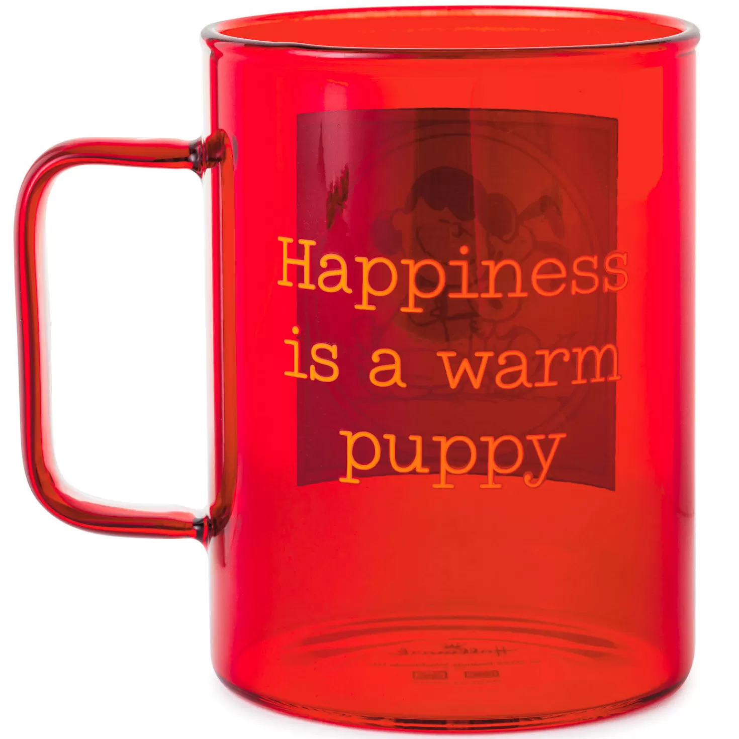 Outlet Peanuts® Happiness Is A Warm Puppy Glass Mug, 20 Oz. Encouragement