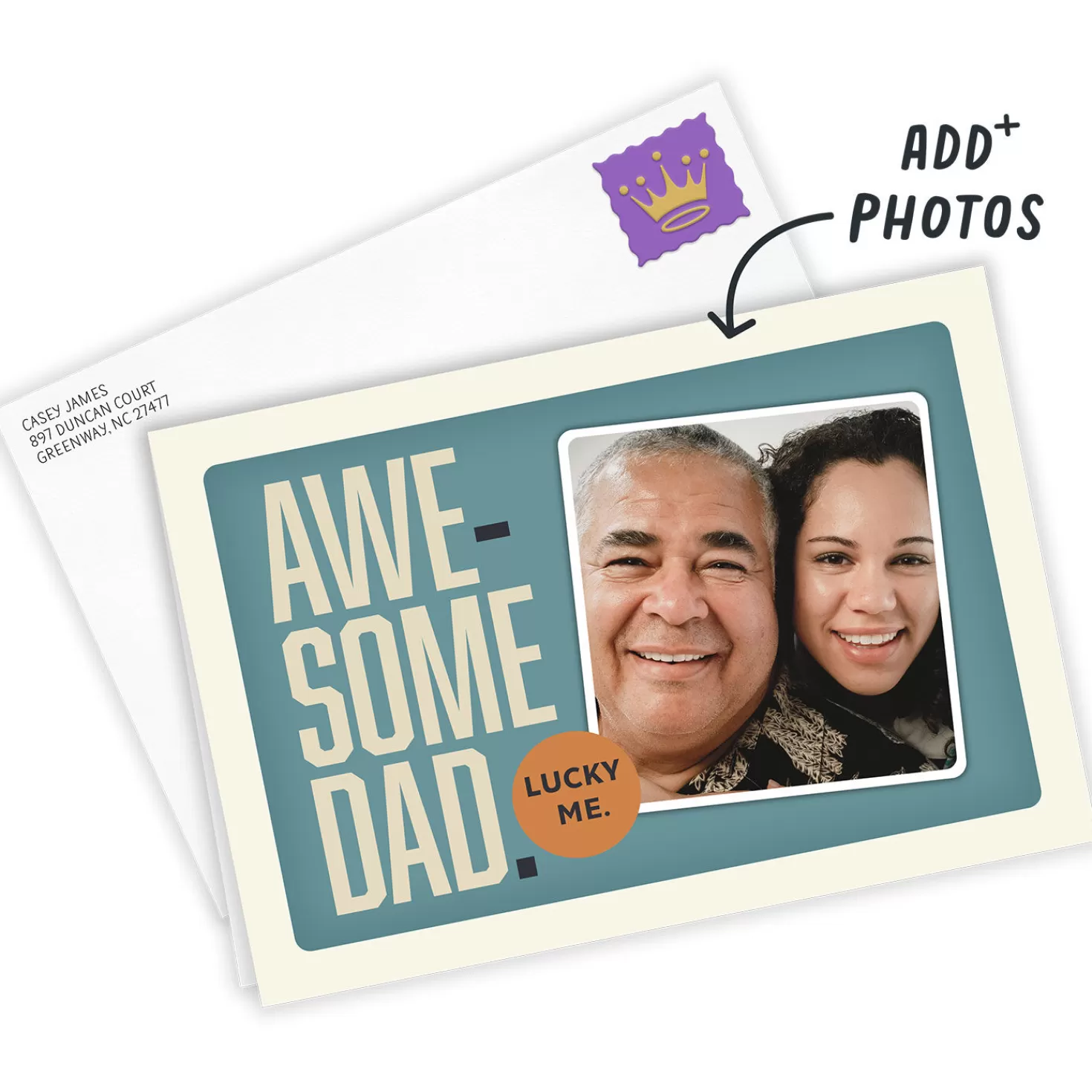 Sale Personalized Awesome Dad Photo Card Encouragement