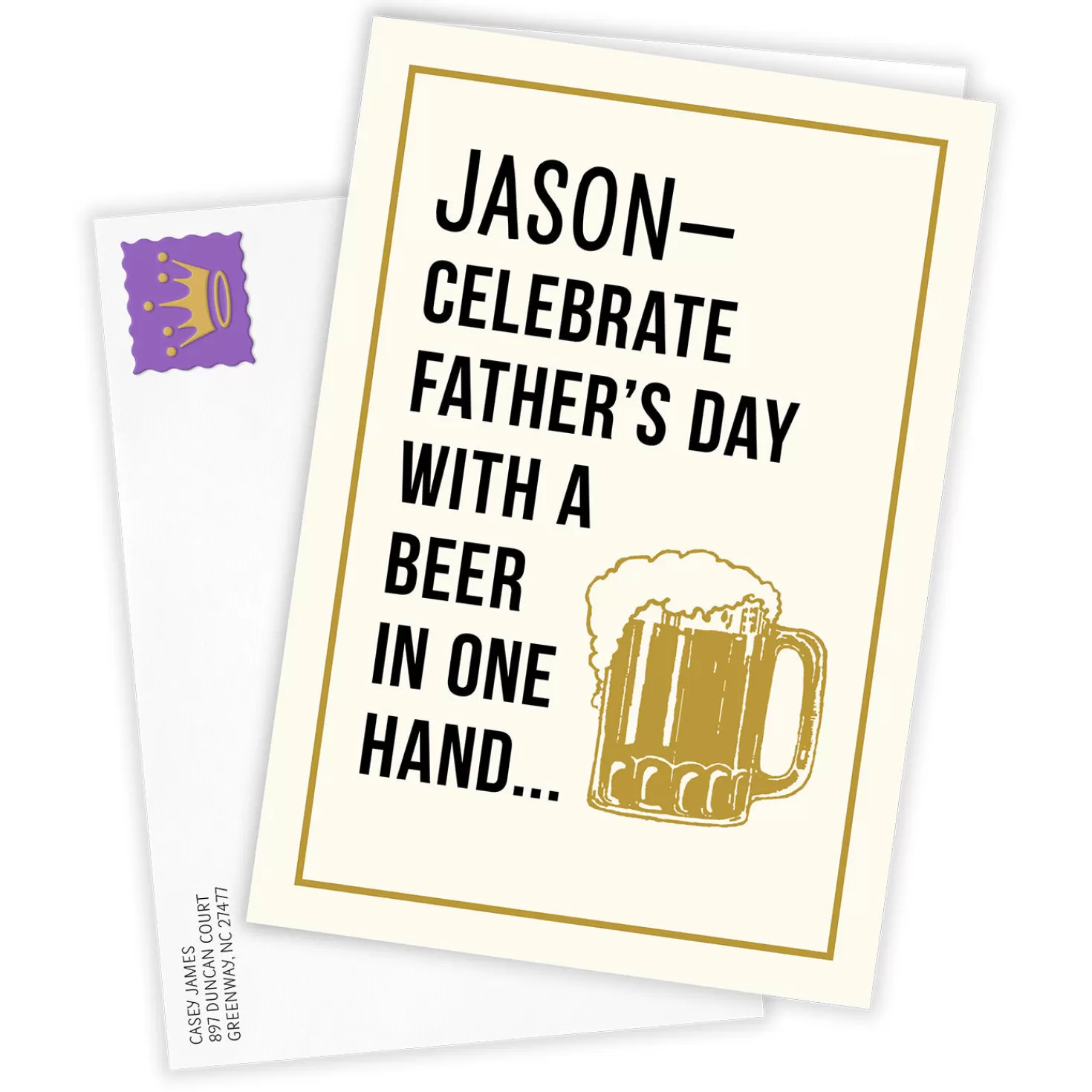 Hot Personalized Beer Mug Card Congratulations