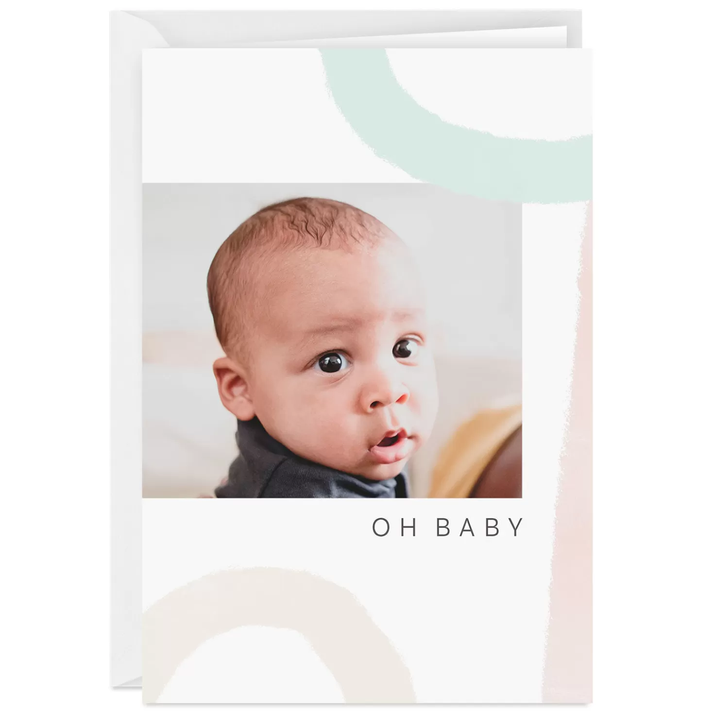 Fashion Personalized Circle Designs Photo Card Thank You