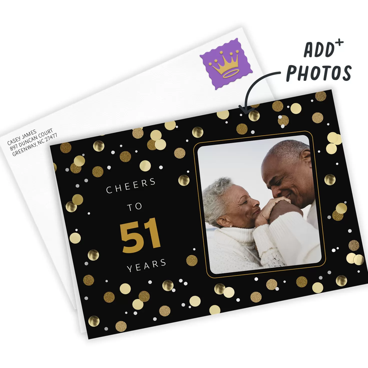 Outlet Personalized Confetti Number Celebration Photo Card Encouragement