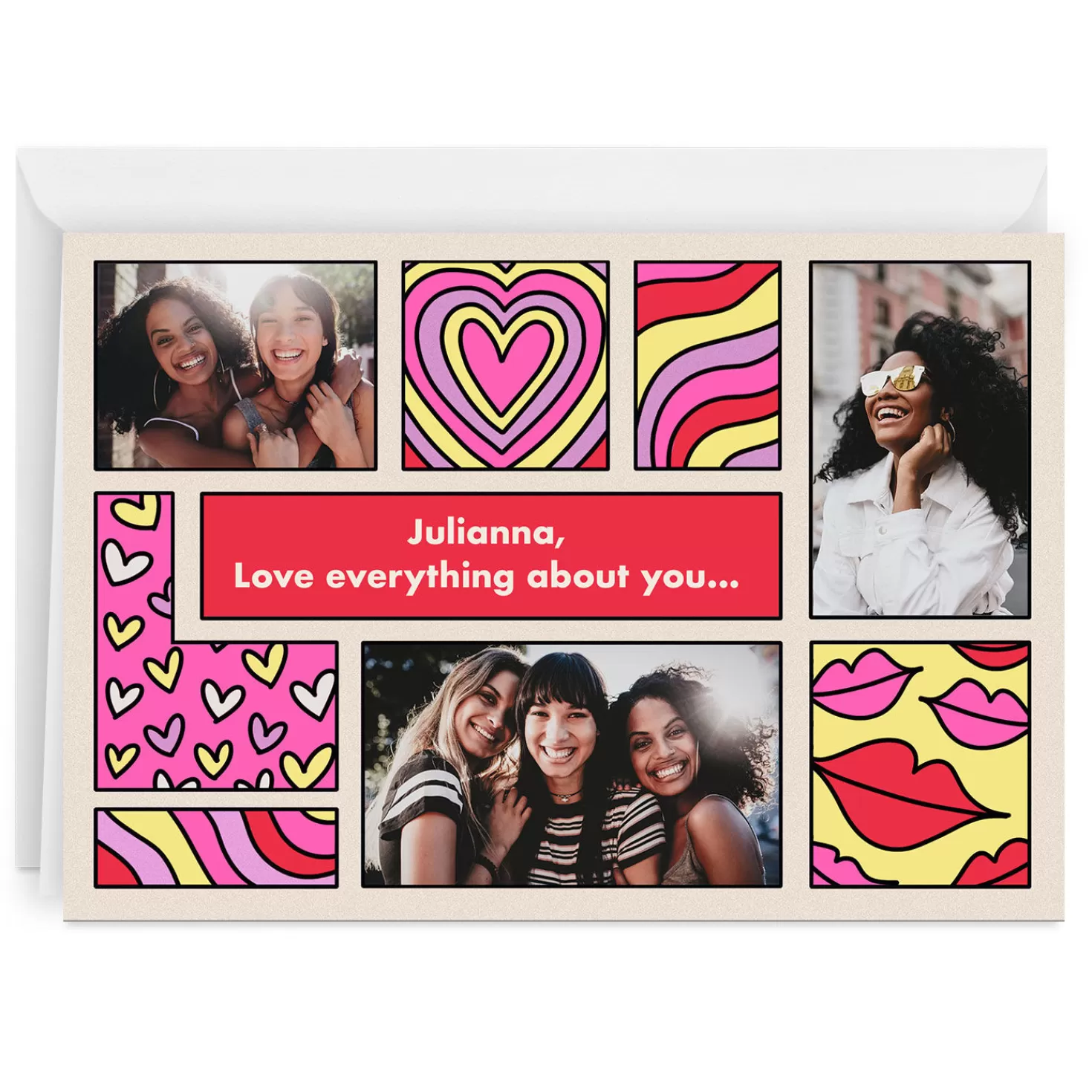 Clearance Personalized Fun Designs Photo Collage Love Photo Card Thank You