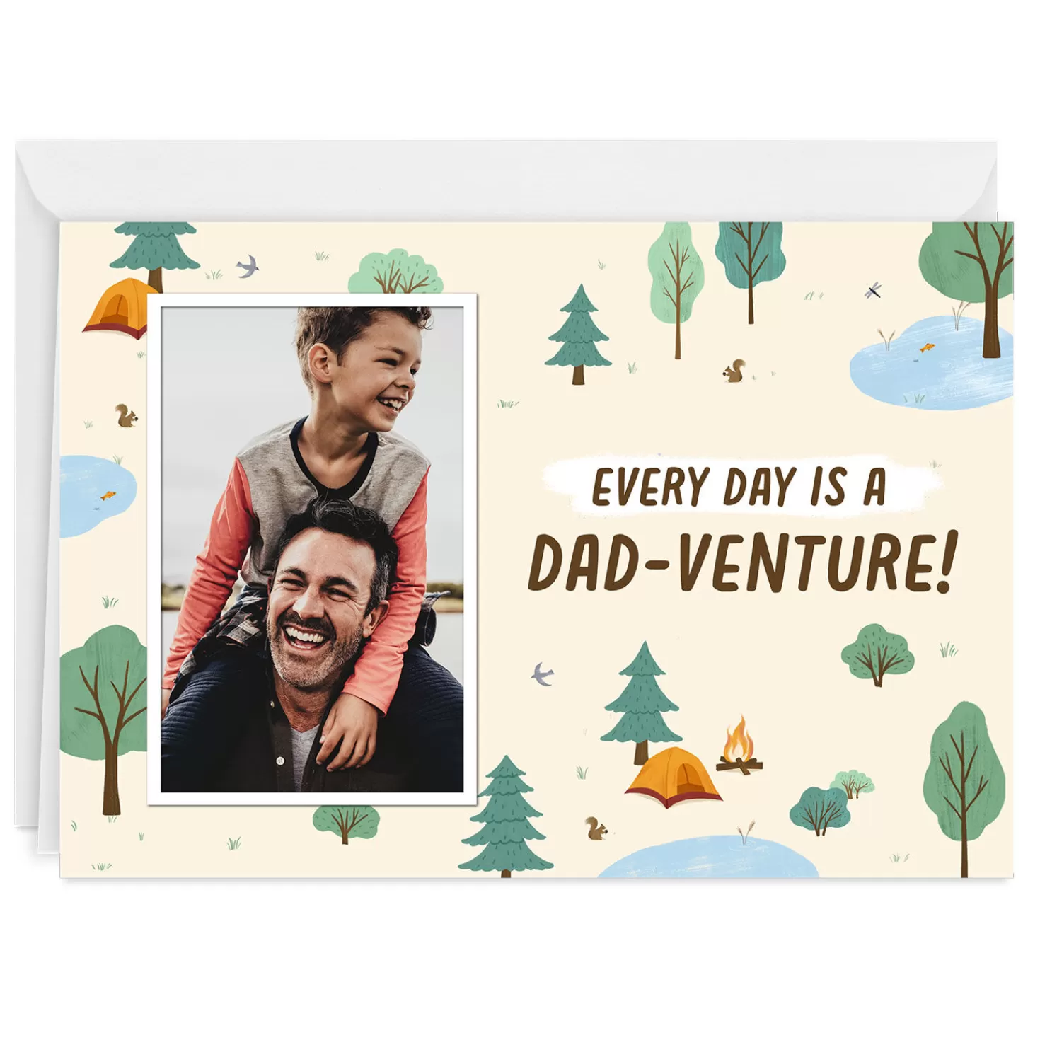 Sale Personalized Illustrated Camping Scene Photo Card Encouragement