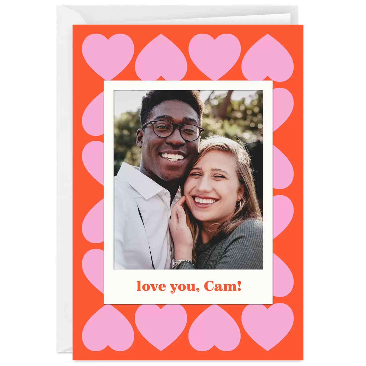 Outlet Personalized Multiple Hearts Love Photo Card Thank You