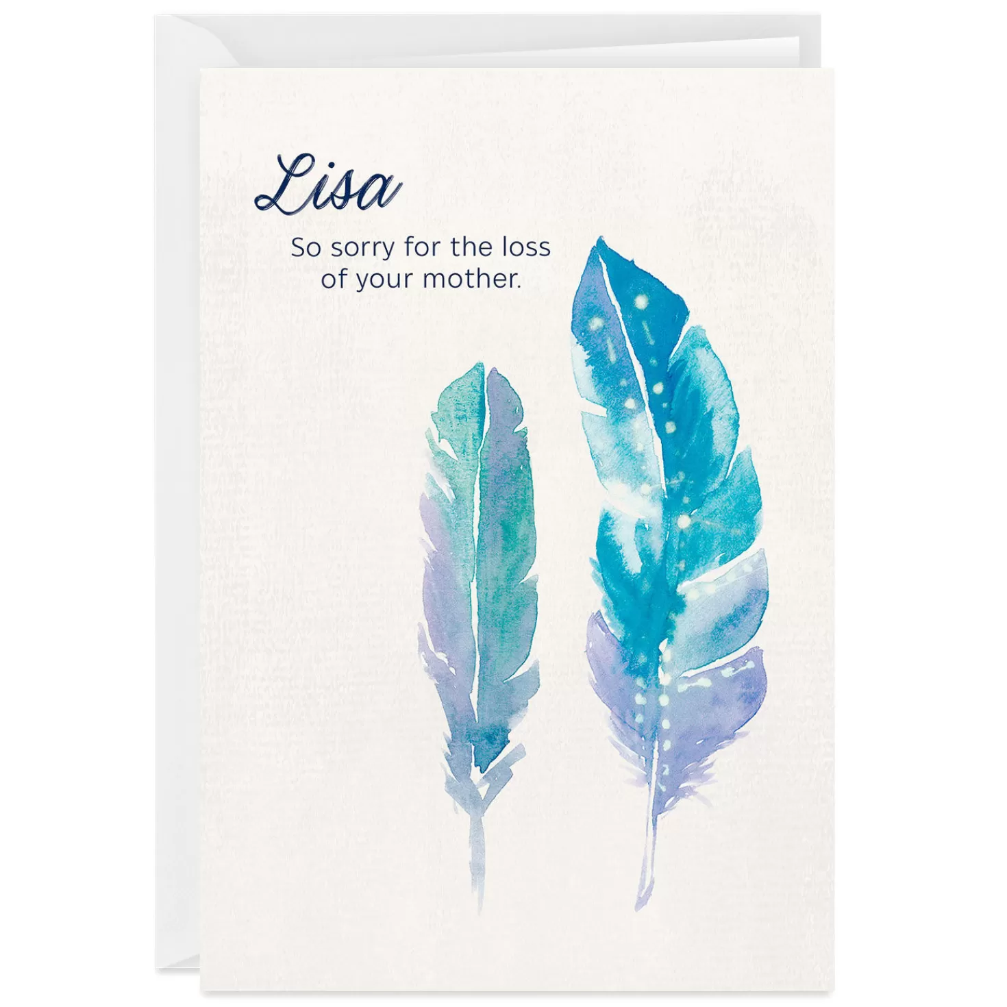 Hot Personalized Watercolor Feathers Card Sympathy