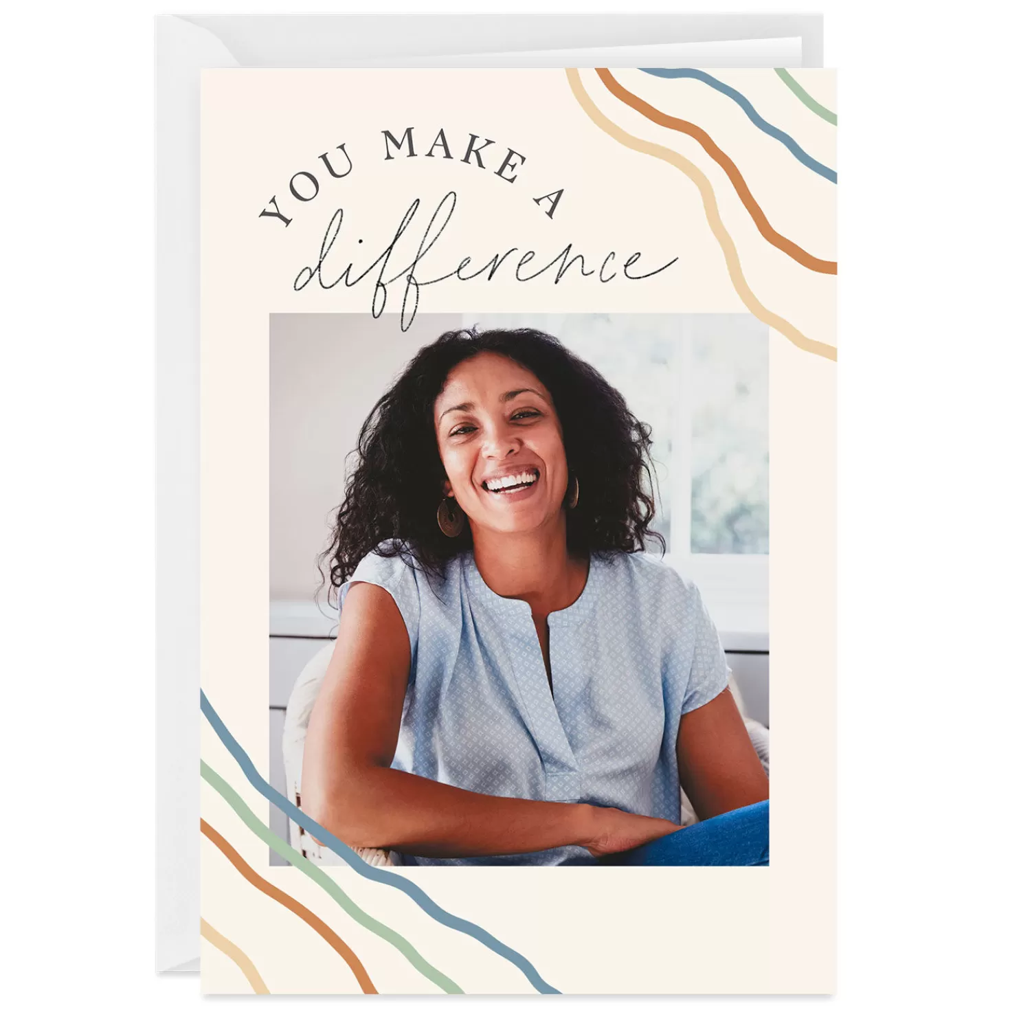 Shop Personalized You Make A Difference Photo Card Encouragement