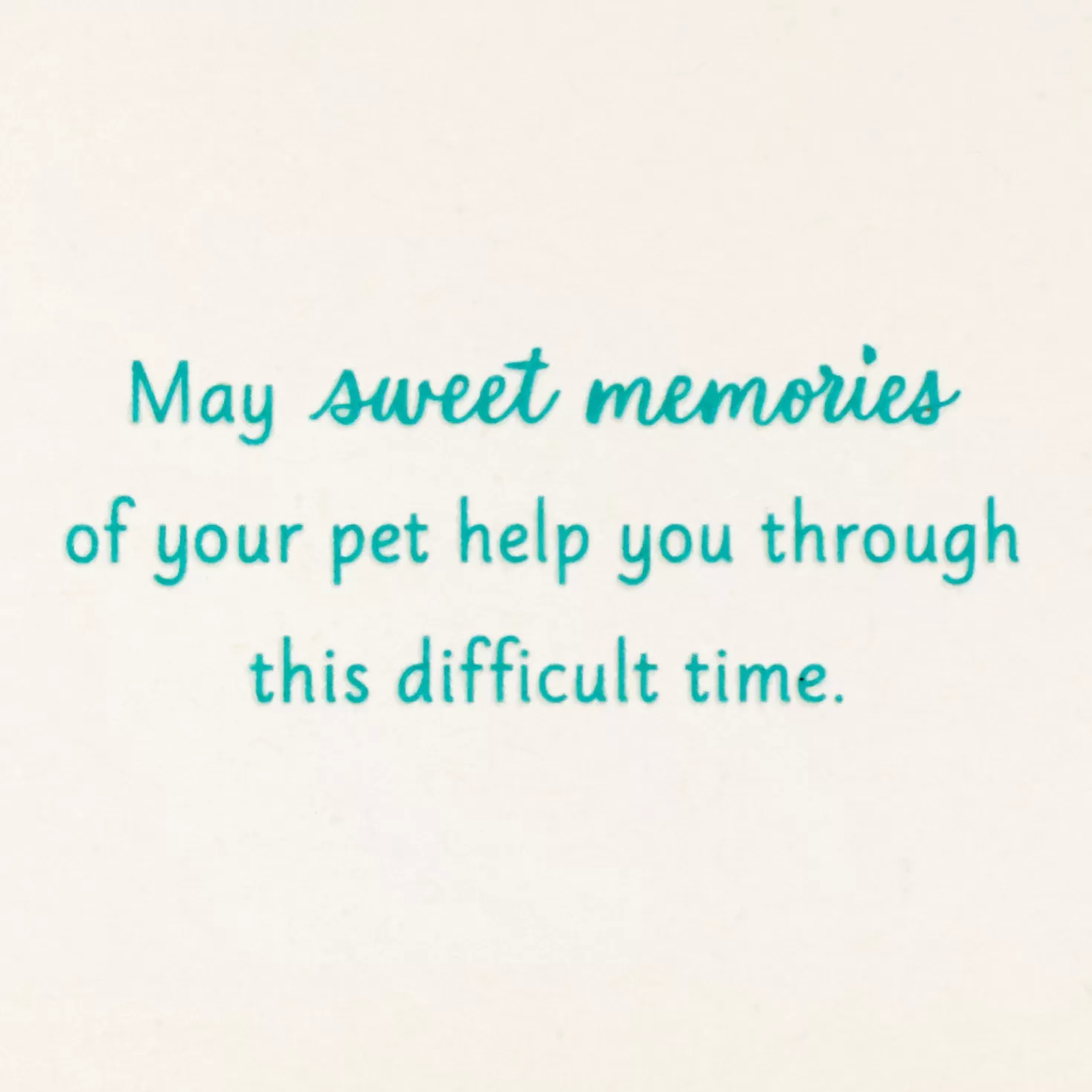 New Pets Never Leave Our Hearts Sympathy Card Sympathy