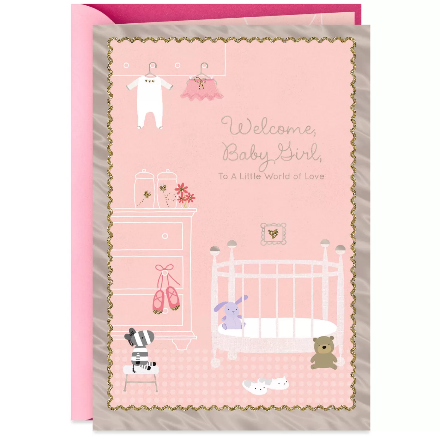 Baby>Hallmark Pink Nursery Religious New Baby Girl Card