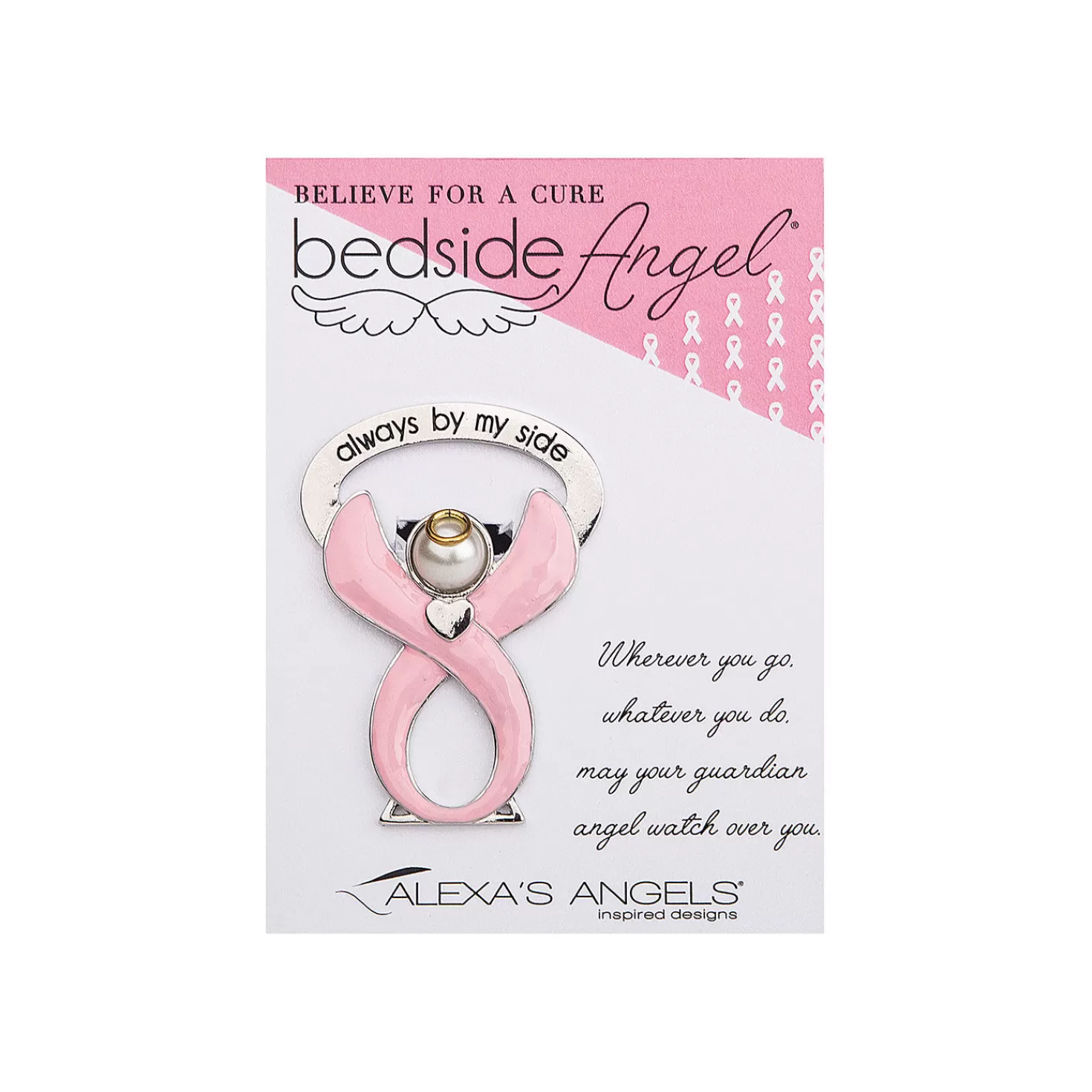 Sale Pink Ribbon Always By My Side Bedside Angel, 2.5" Encouragement