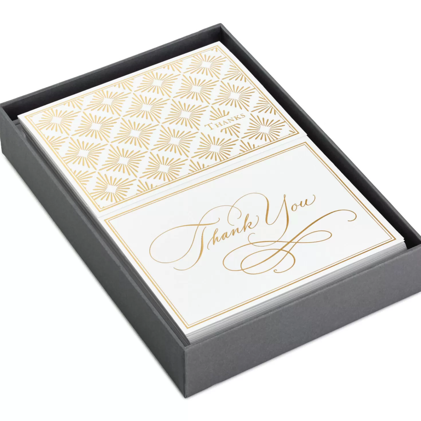 New Polished Gold Assorted Blank Thank-You Notes, Box Of 50 Wedding