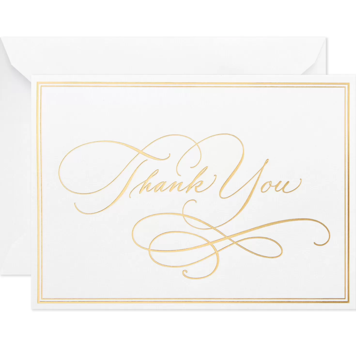 New Polished Gold Assorted Blank Thank-You Notes, Box Of 50 Wedding