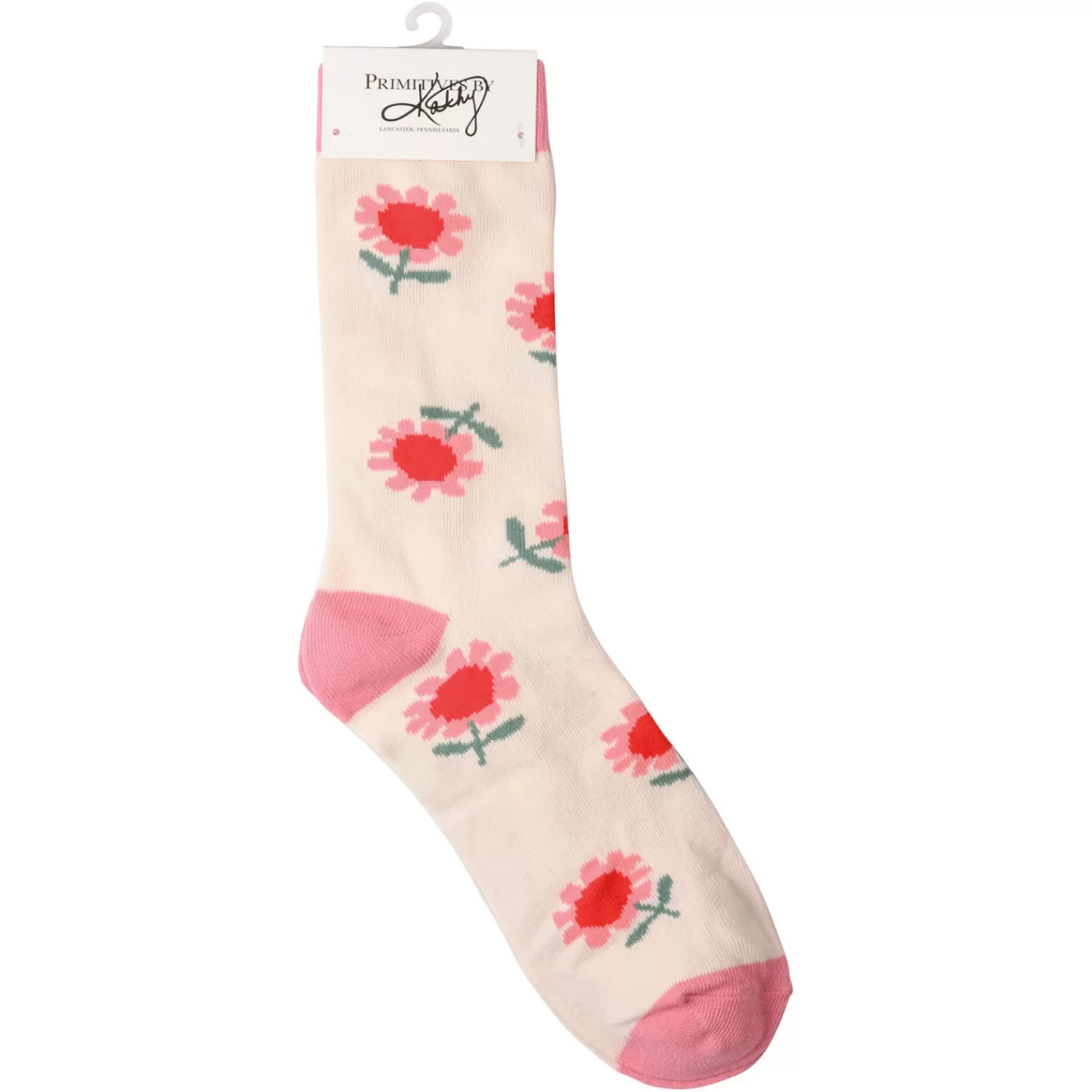 Outlet Primitives By Kathy Pink Flowers Goals Block Sign And Socks, Set Of 2 Encouragement