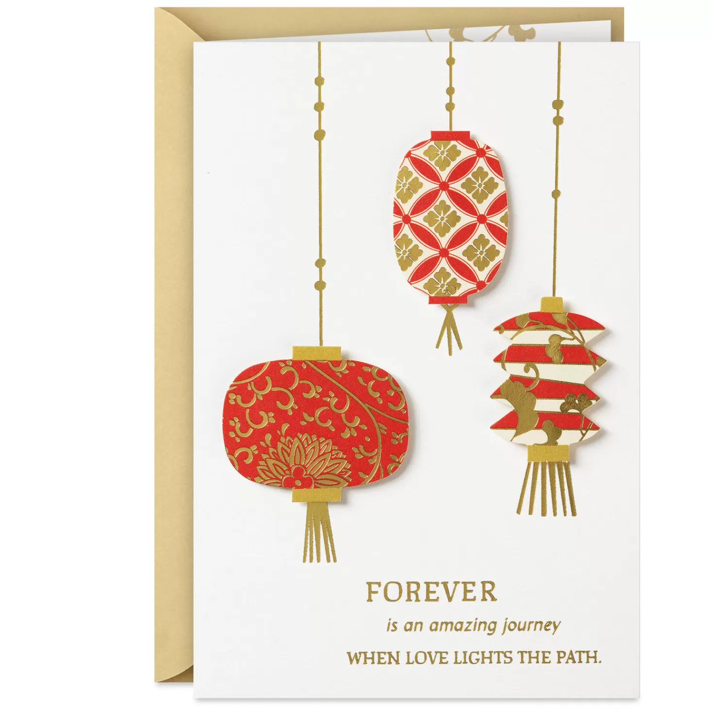 Cheap Red And Gold Lanterns Wedding Card Wedding