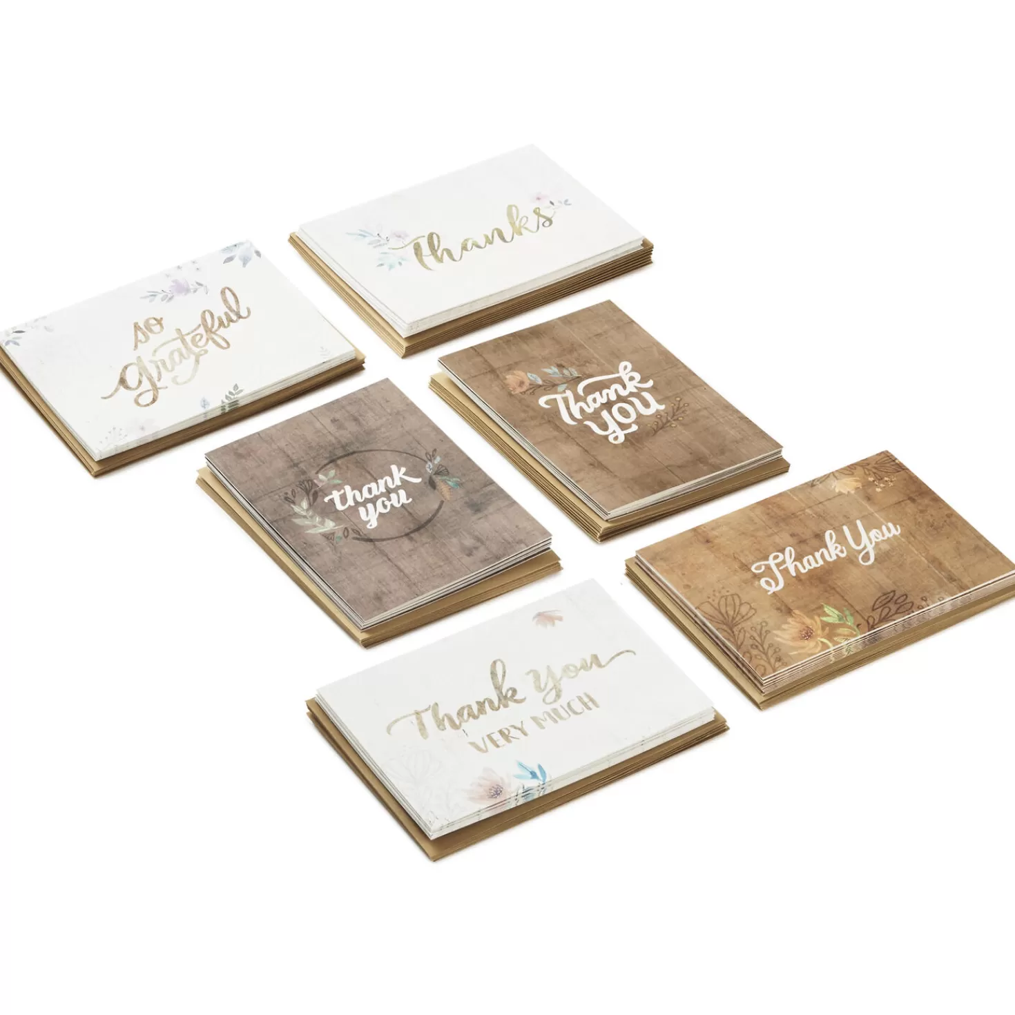 Clearance Rustic Chic Assorted Blank Thank-You Notes, Pack Of 48 Wedding