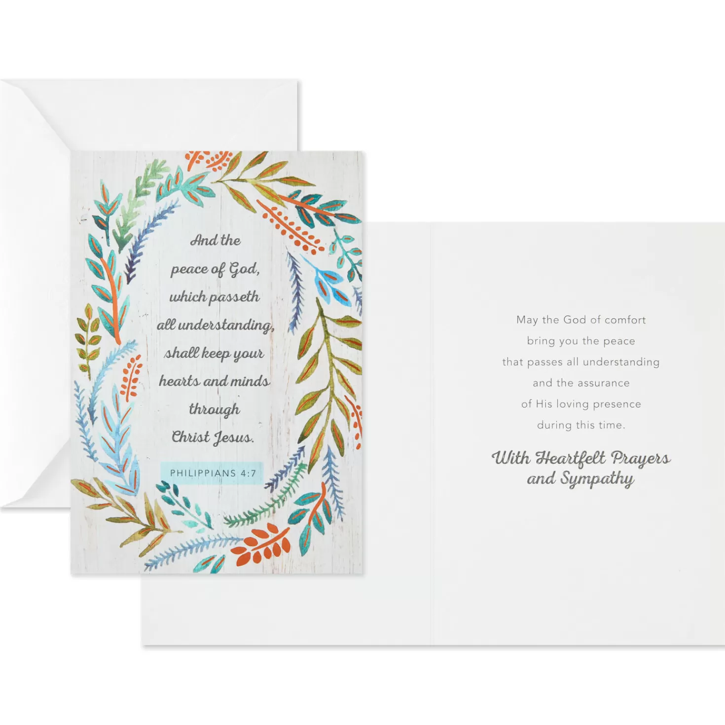 Online Rustic Floral Assorted Religious Sympathy Cards, Pack Of 12 Sympathy
