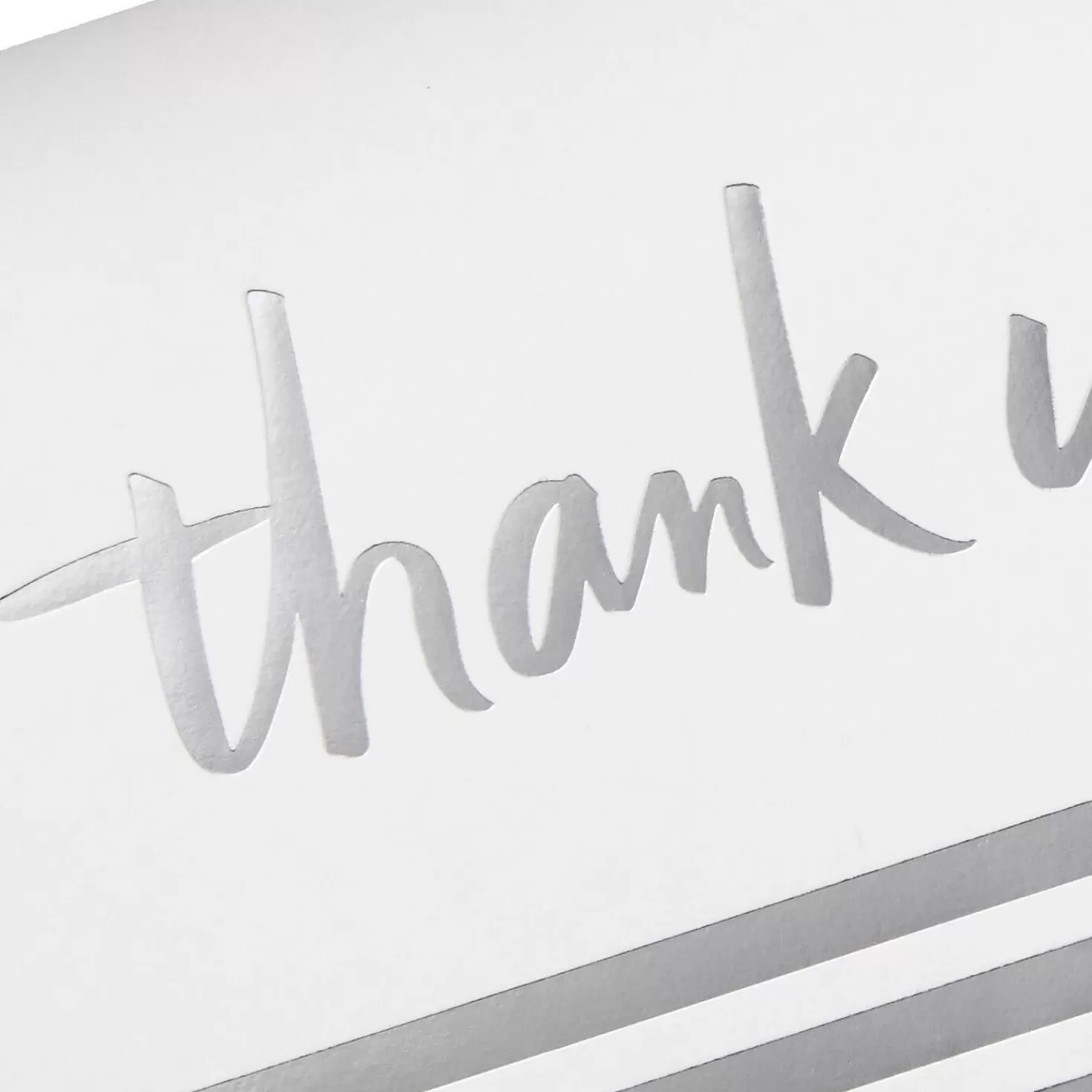 Cheap Silver Foil Stripe Blank Thank You Notes, Box Of 20 Thank You
