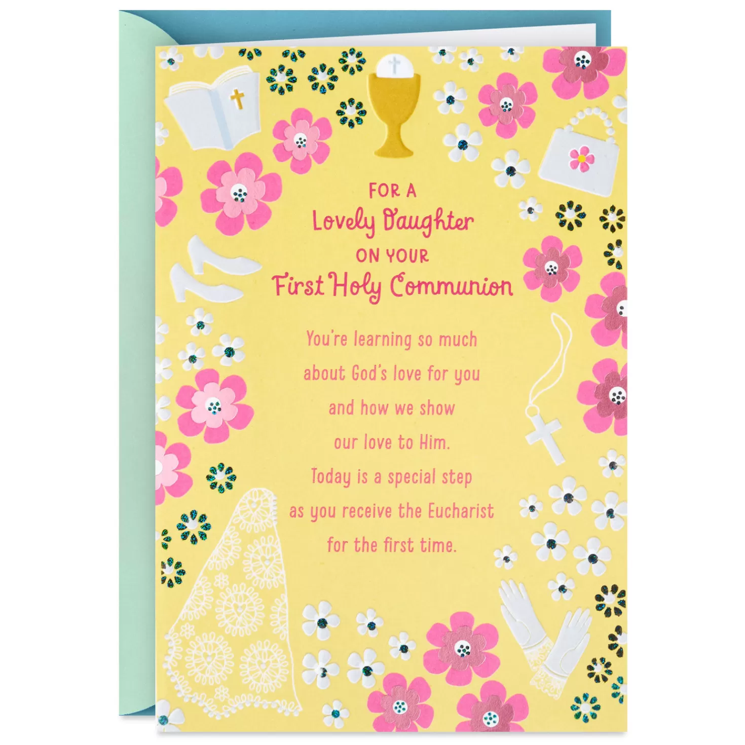 Best So Happy And Proud Religious First Communion Card For Daughter First Communion