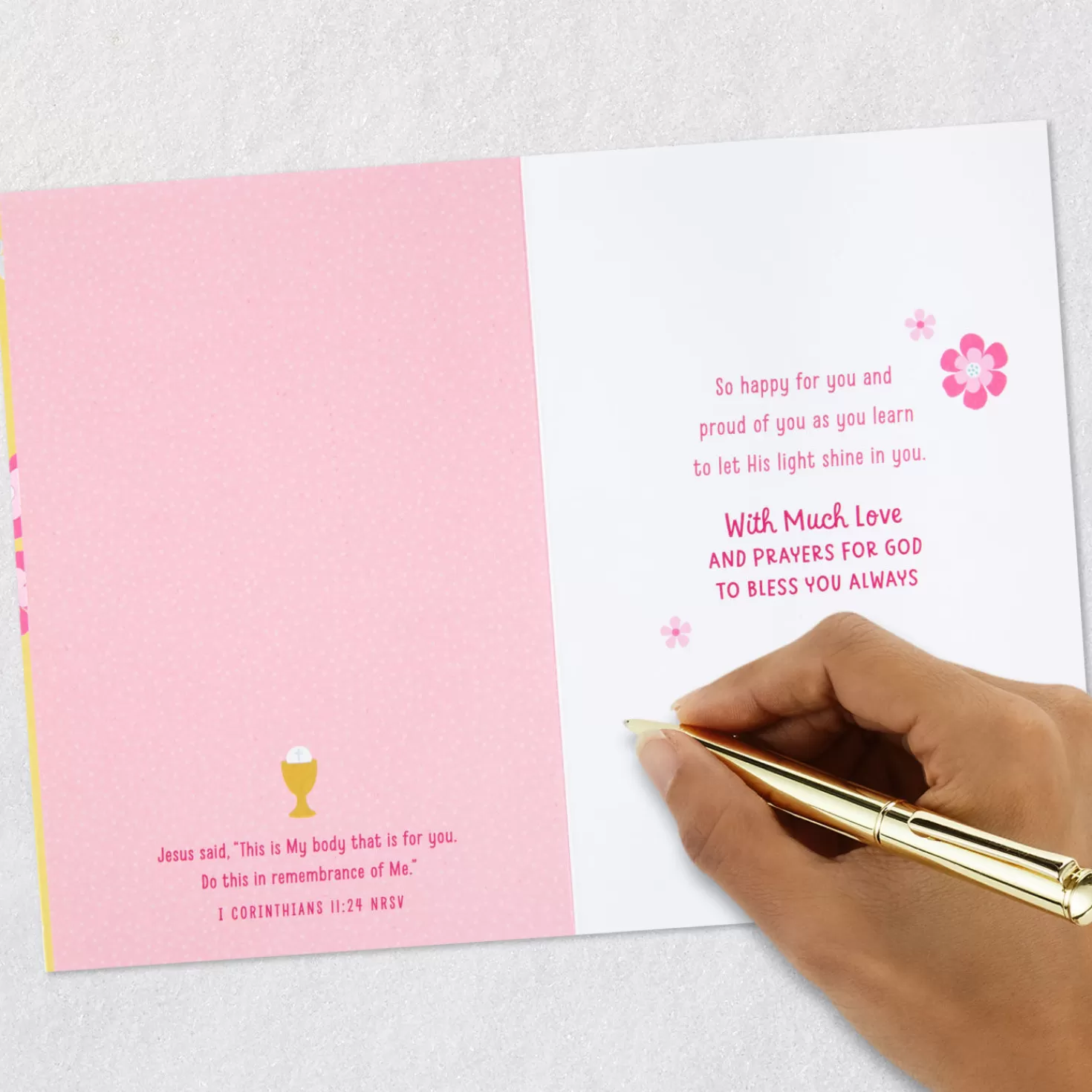 Best So Happy And Proud Religious First Communion Card For Daughter First Communion