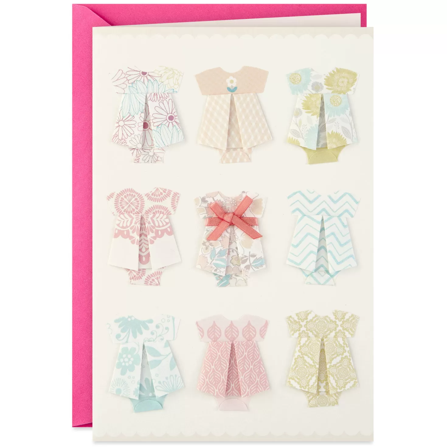 Baby>Hallmark So Much Sweetness Origami New Baby Girl Congratulations Card