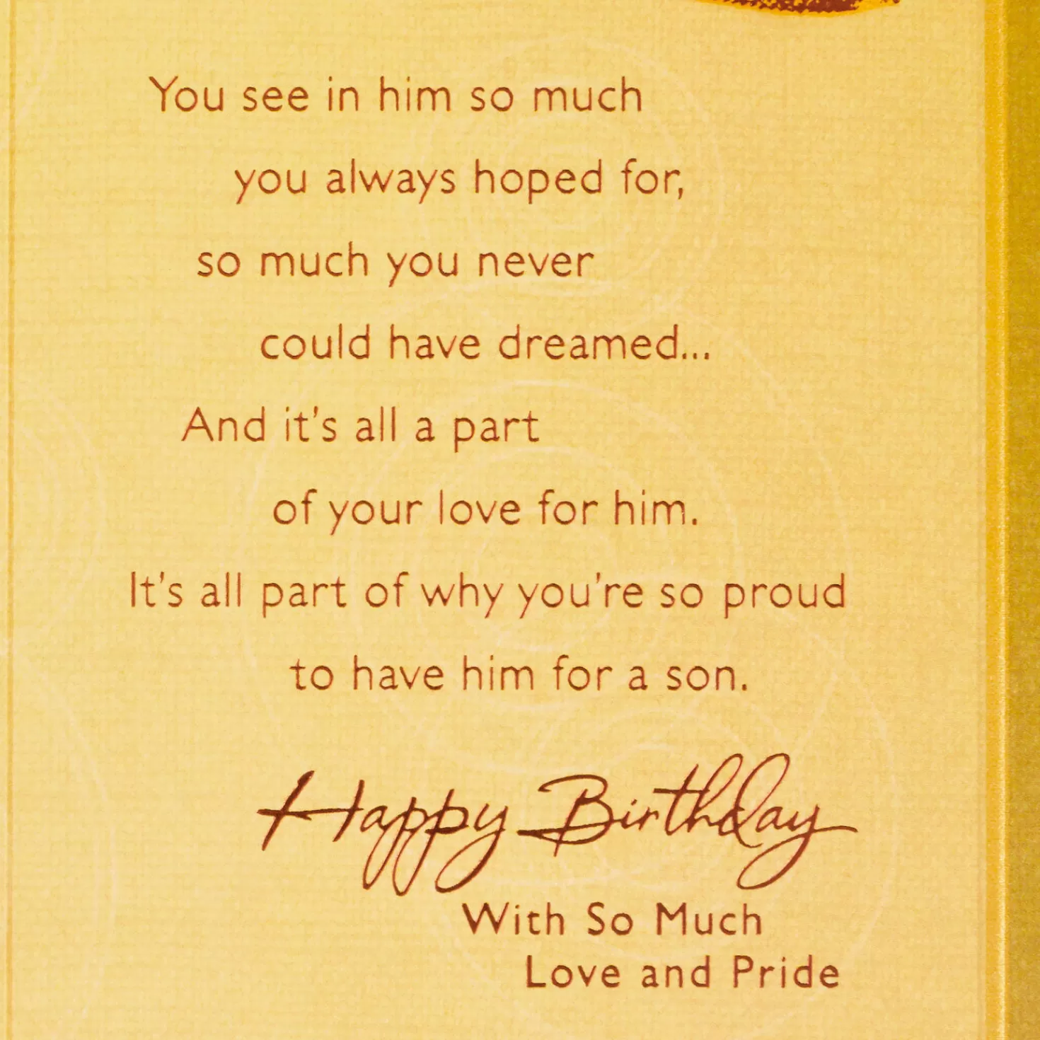 Birthday>Hallmark So Proud To Have You For A Son Birthday Card