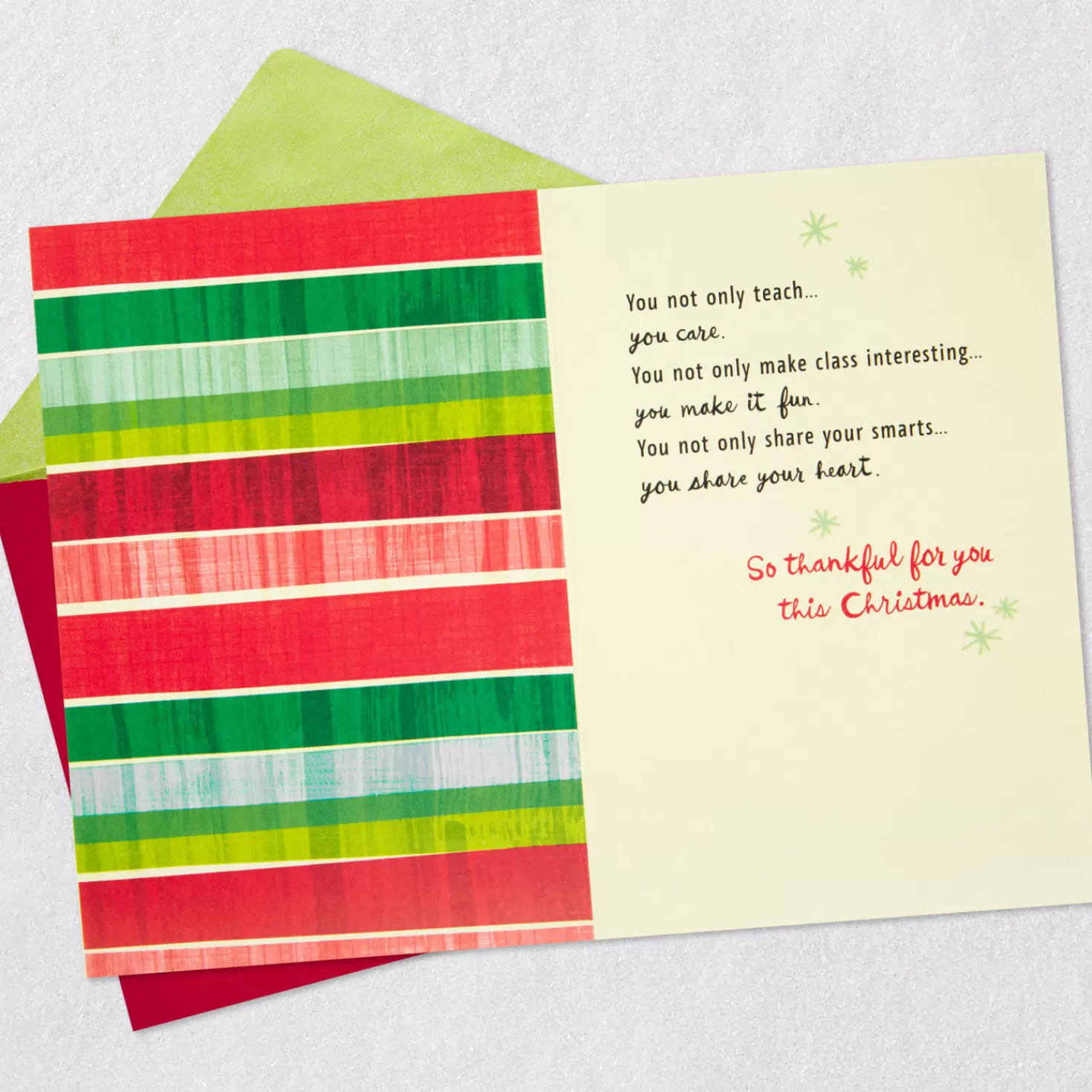 Sale So Thankful For You Christmas Card For Teacher Teacher Appreciation