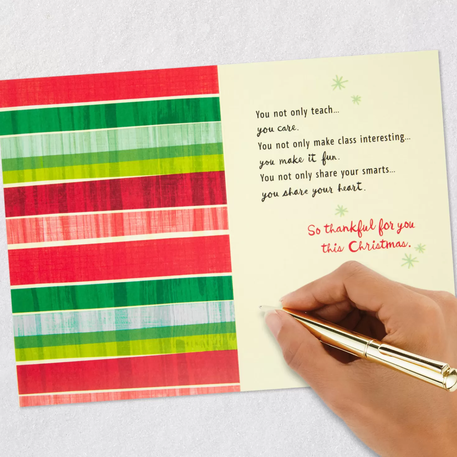 Sale So Thankful For You Christmas Card For Teacher Teacher Appreciation