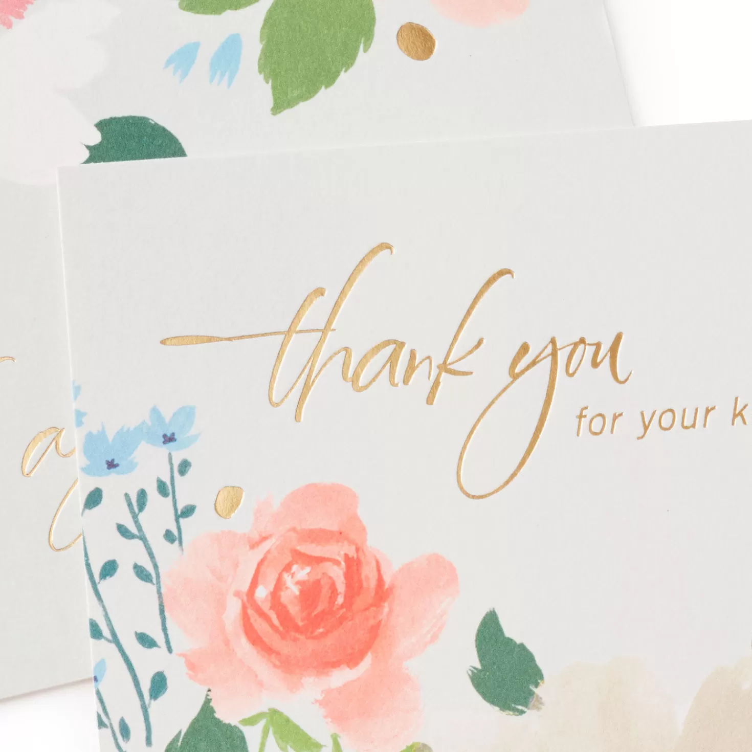 Clearance Soft Floral Boxed Blank Sympathy Thank-You Notes, Pack Of 50 Thank You