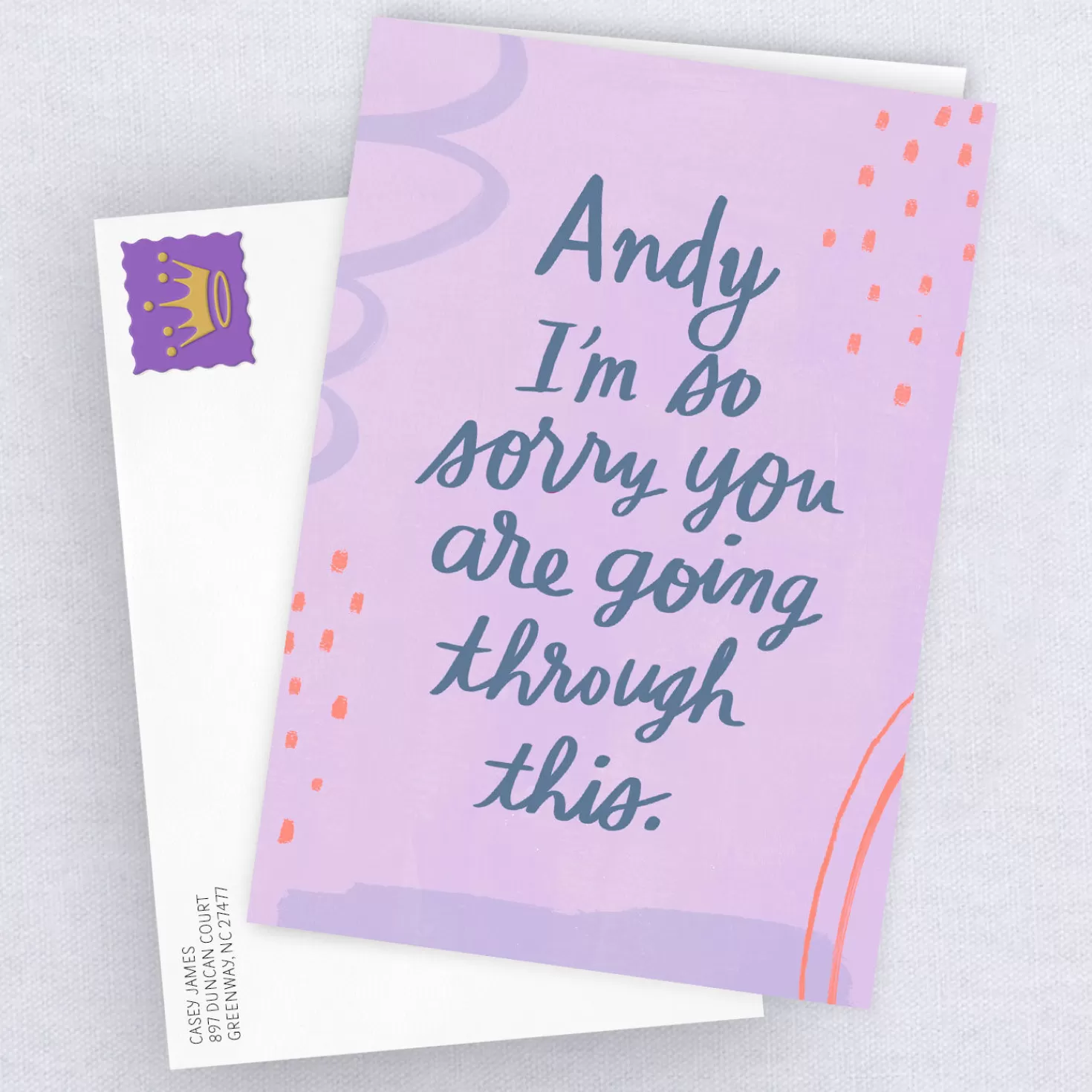 Store Sorry You'Re Going Through This Folded Thinking Of You Photo Card Get Well