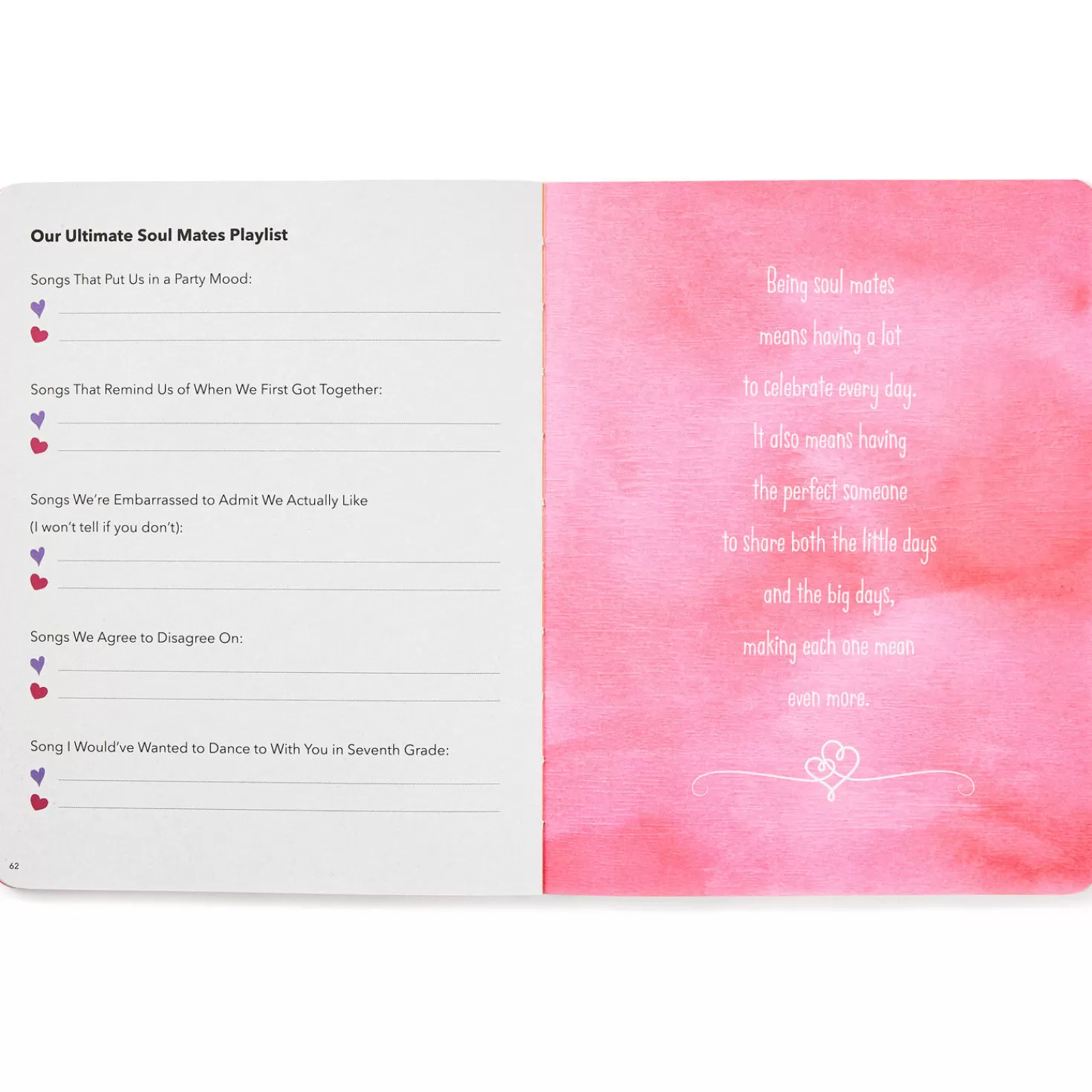 Best Soul Mates At Heart: Our Love Story Prompted Journal Wedding