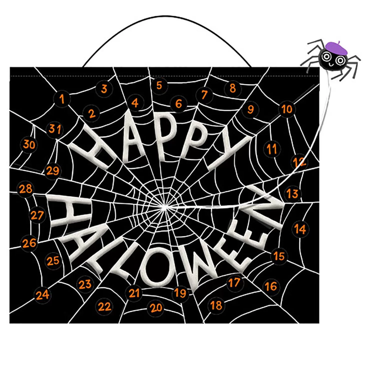 Halloween (10/31)>Hallmark Spider Web Glow-In-The-Dark Halloween Countdown Calendar
