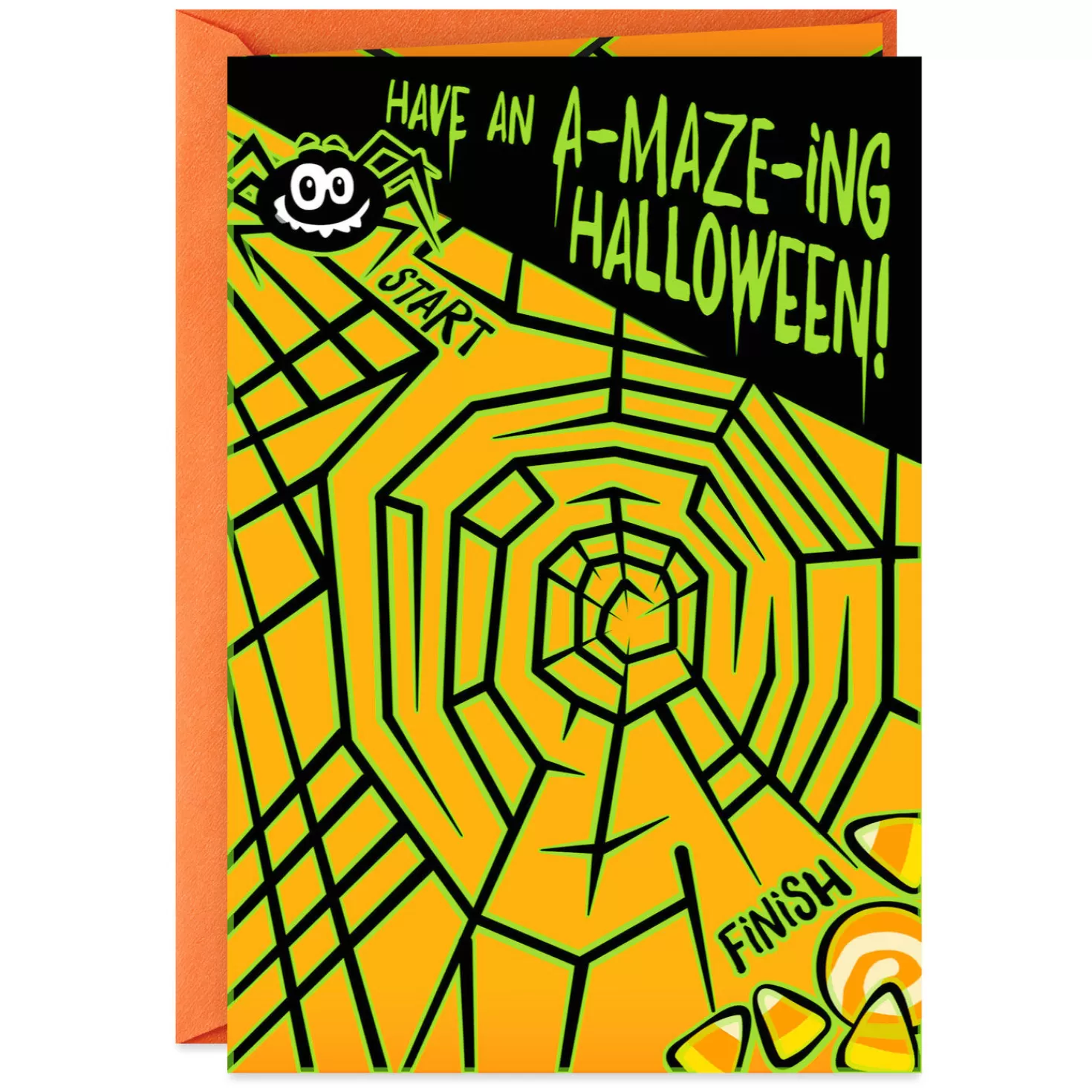 Halloween (10/31)>Hallmark Spiderweb Halloween Card With Maze Activity