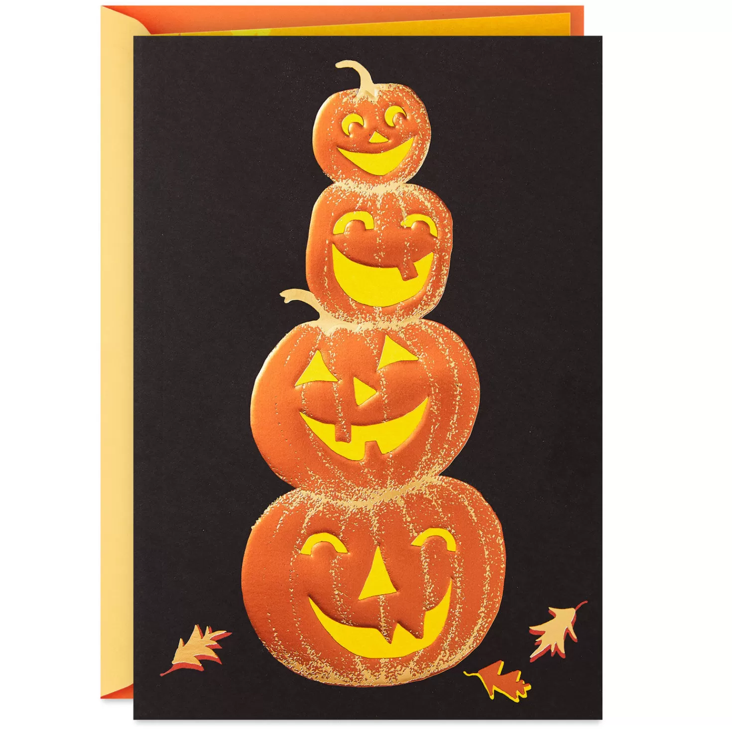 Halloween (10/31)>Hallmark Stack Of Pumpkins Halloween Card