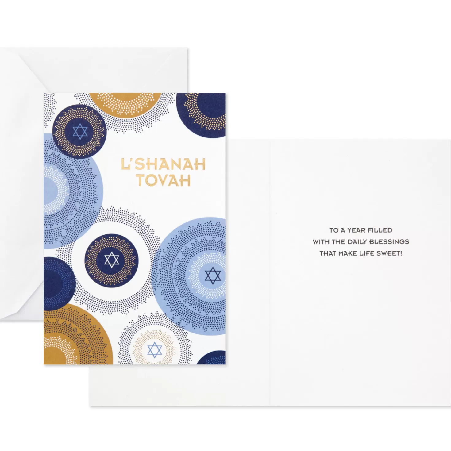 Rosh Hashanah (9/16)>Hallmark Star Of David And Dove Rosh Hashanah Cards, Pack Of 6