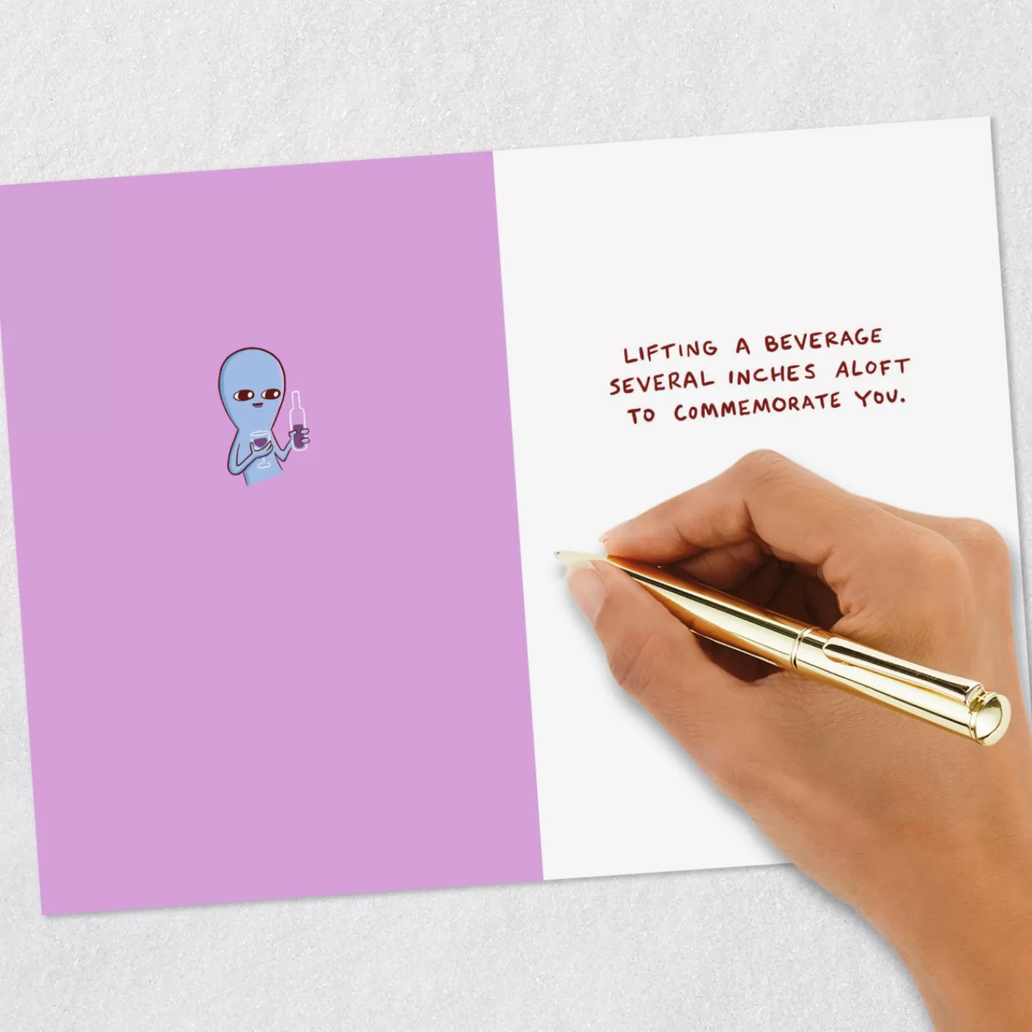 Flash Sale Strange Planet Lifting A Beverage For You Funny Card Congratulations