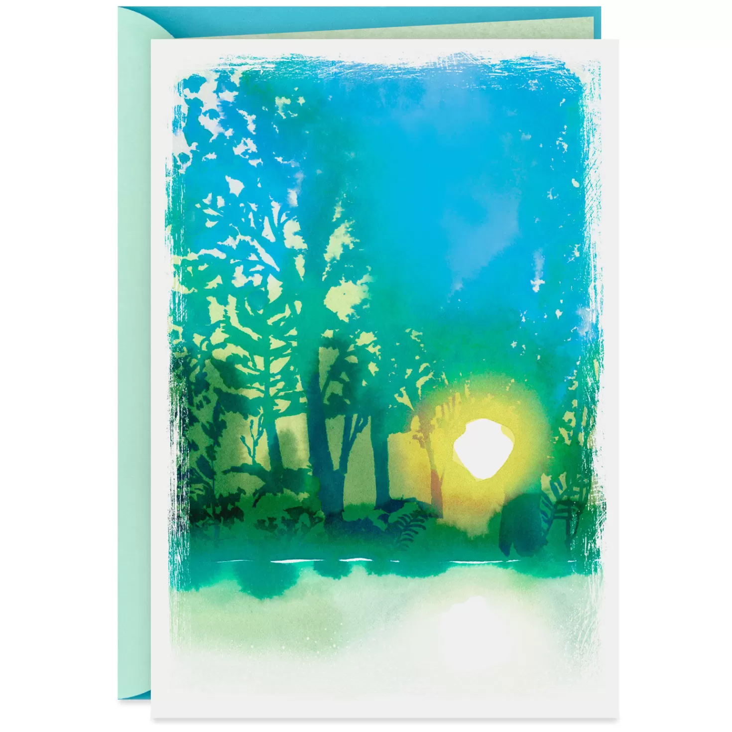 Hot Sun Shining Through Trees Blank Card Sympathy