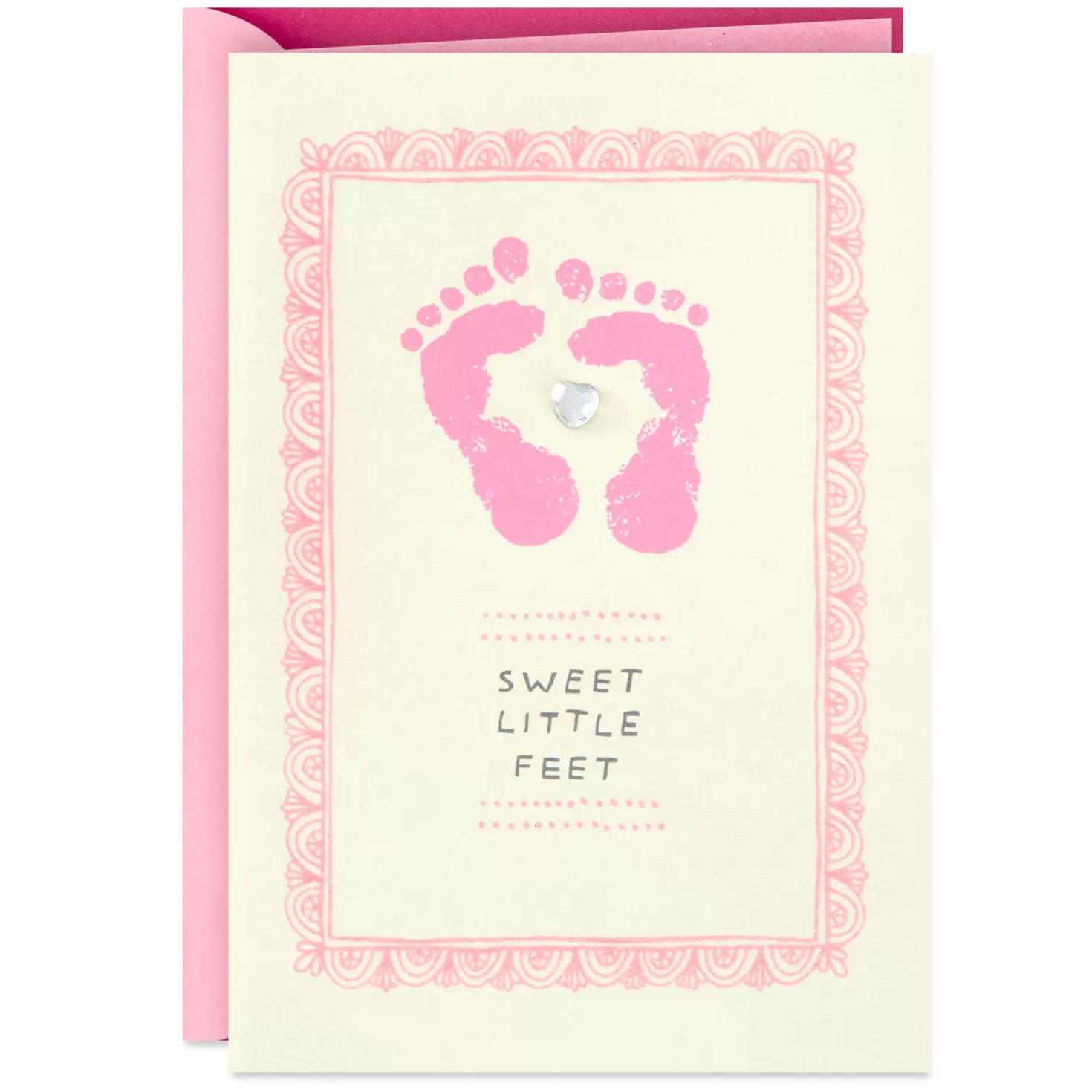 Baby>Hallmark Sweet Little Feet Pink New Baby Card