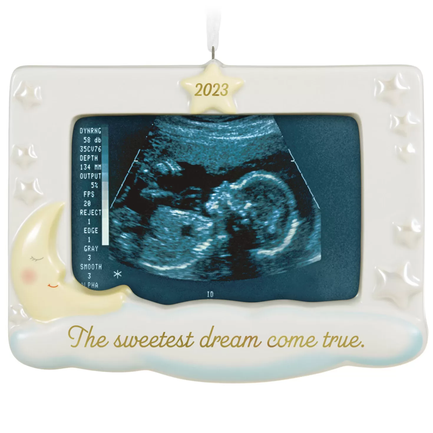 Baby>Hallmark Sweetest Dream Come True 2023 Porcelain Photo Frame Ornament